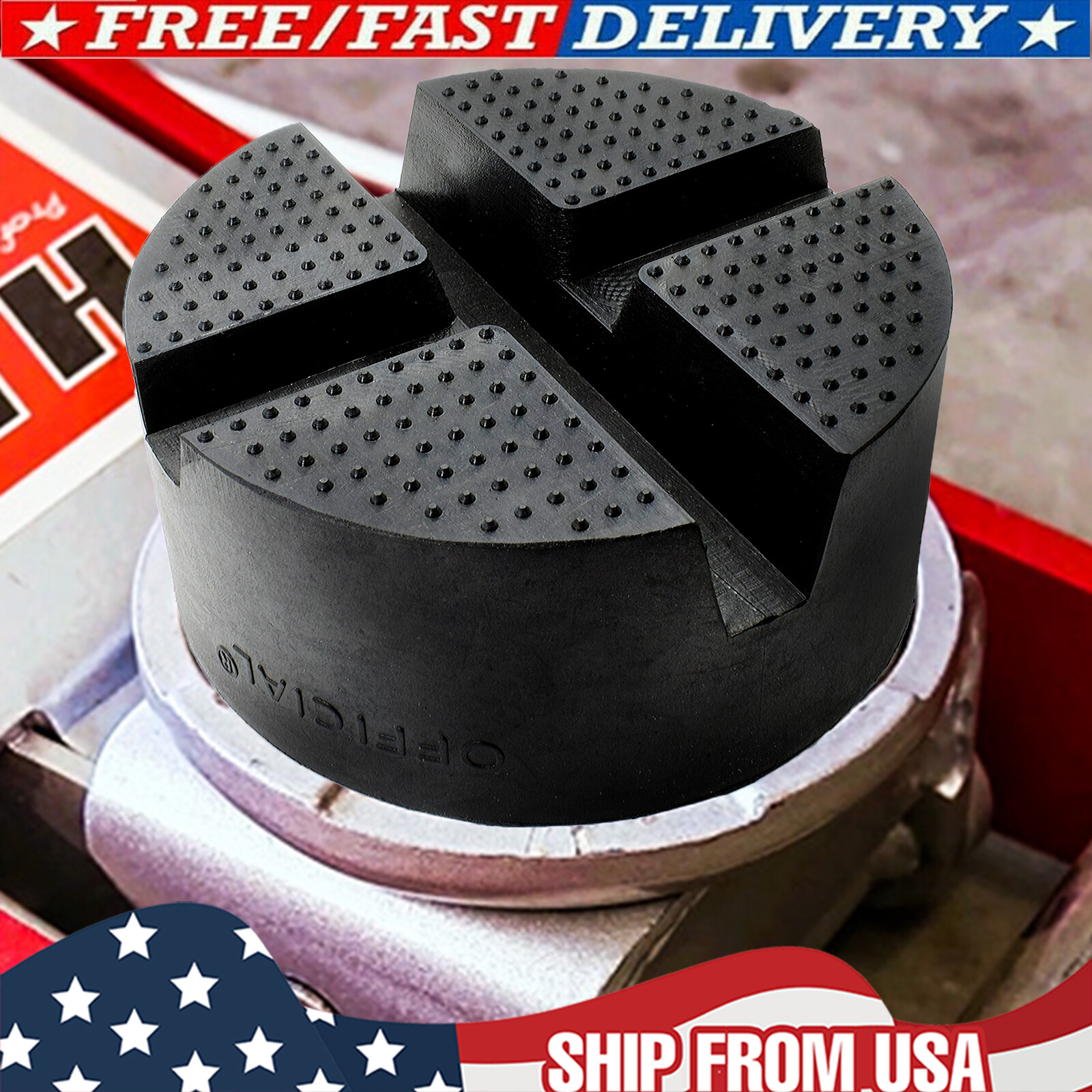 Universal 3-Tons Trolley Cross Slotted Floor Jack Rubber Pad Adapter Pinch Weld