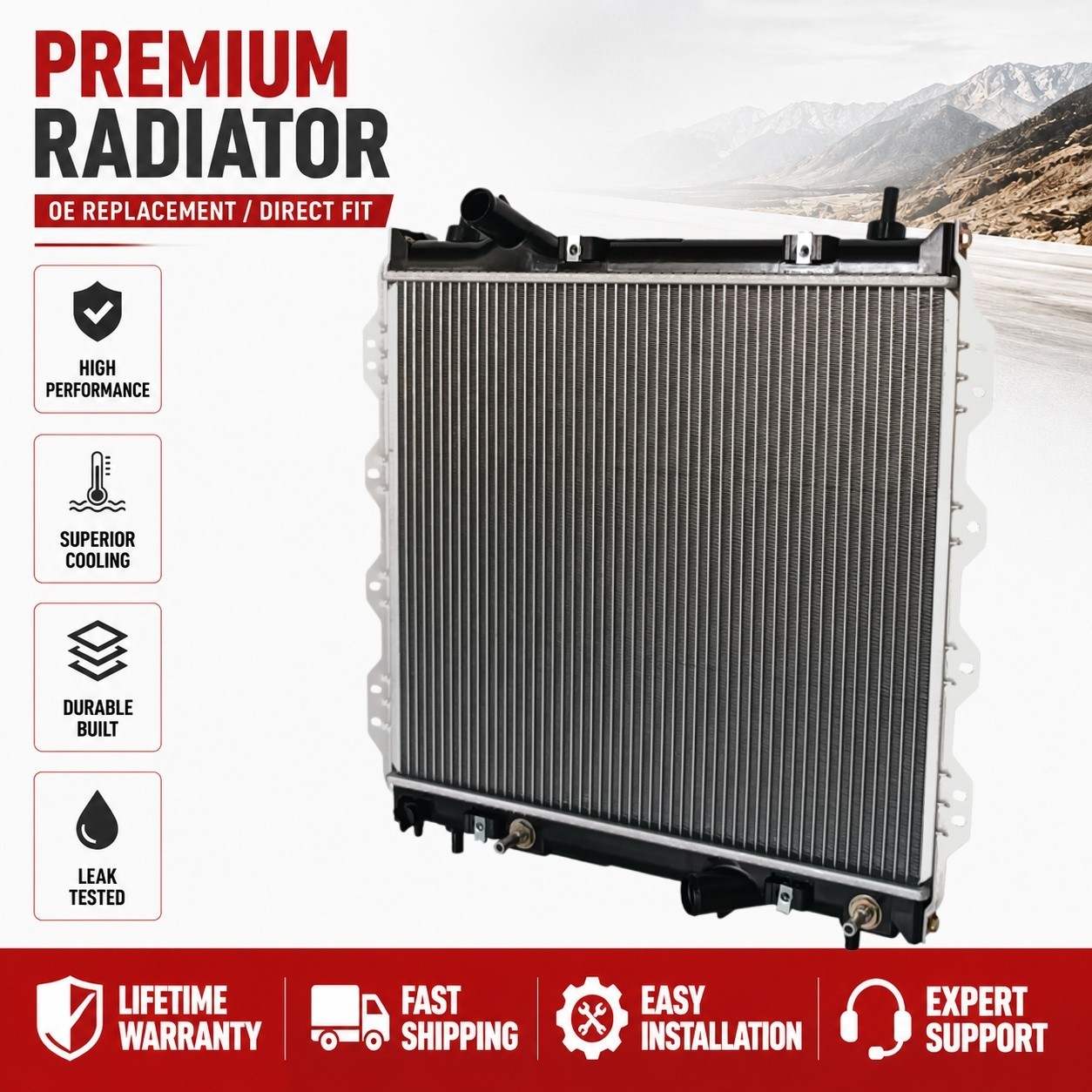 2298 Radiator For 2001-2010 Chrysler PT Cruiser 2.4L L4 Base Limited Touring
