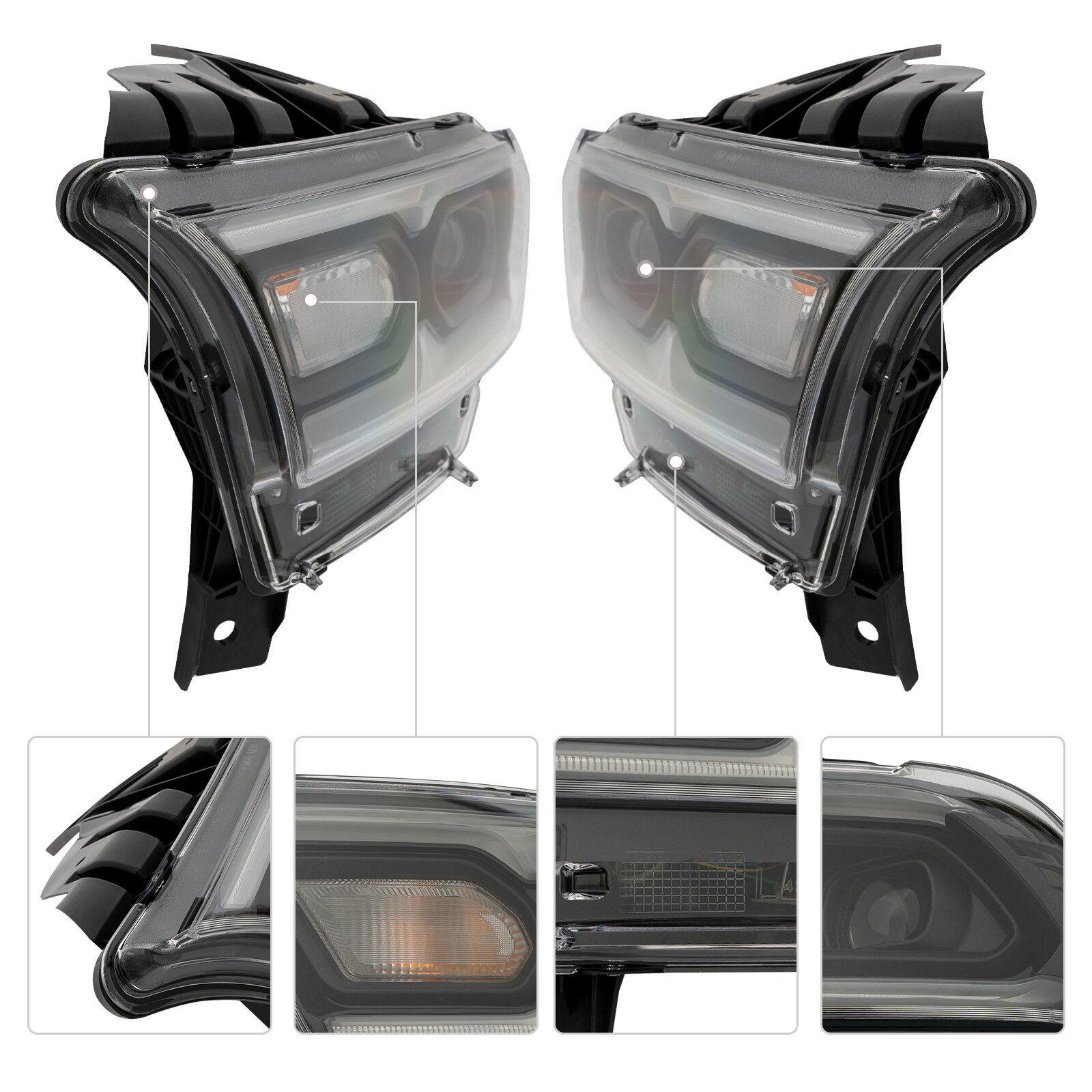 Pair LED Headlights For Dodge Durango 2021 2022 2023 Left & Right Side Headlamps