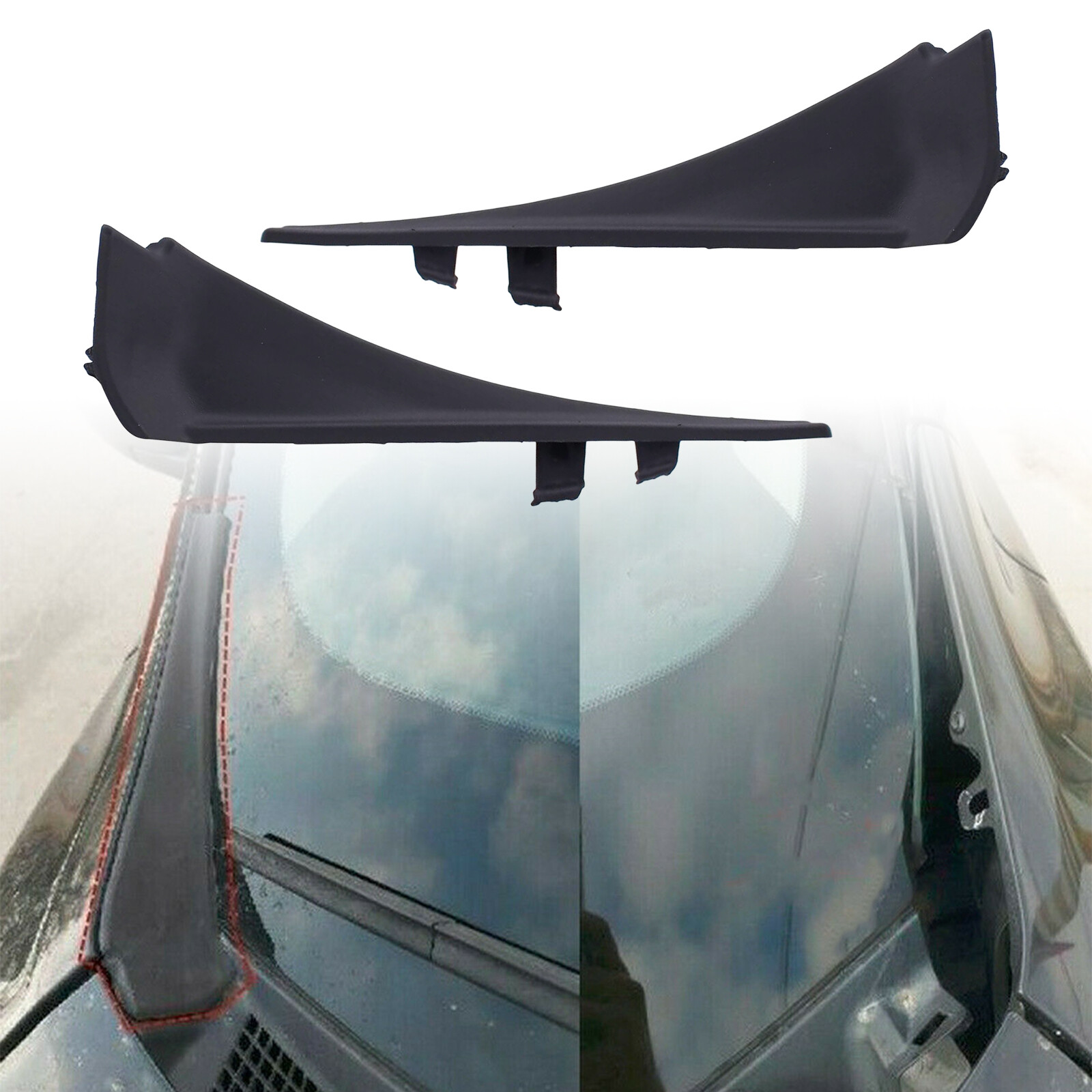 2x Front Wiper Side Cowl Extension Covers For Nissan Rogue 2014-2020 66895-4CL0A