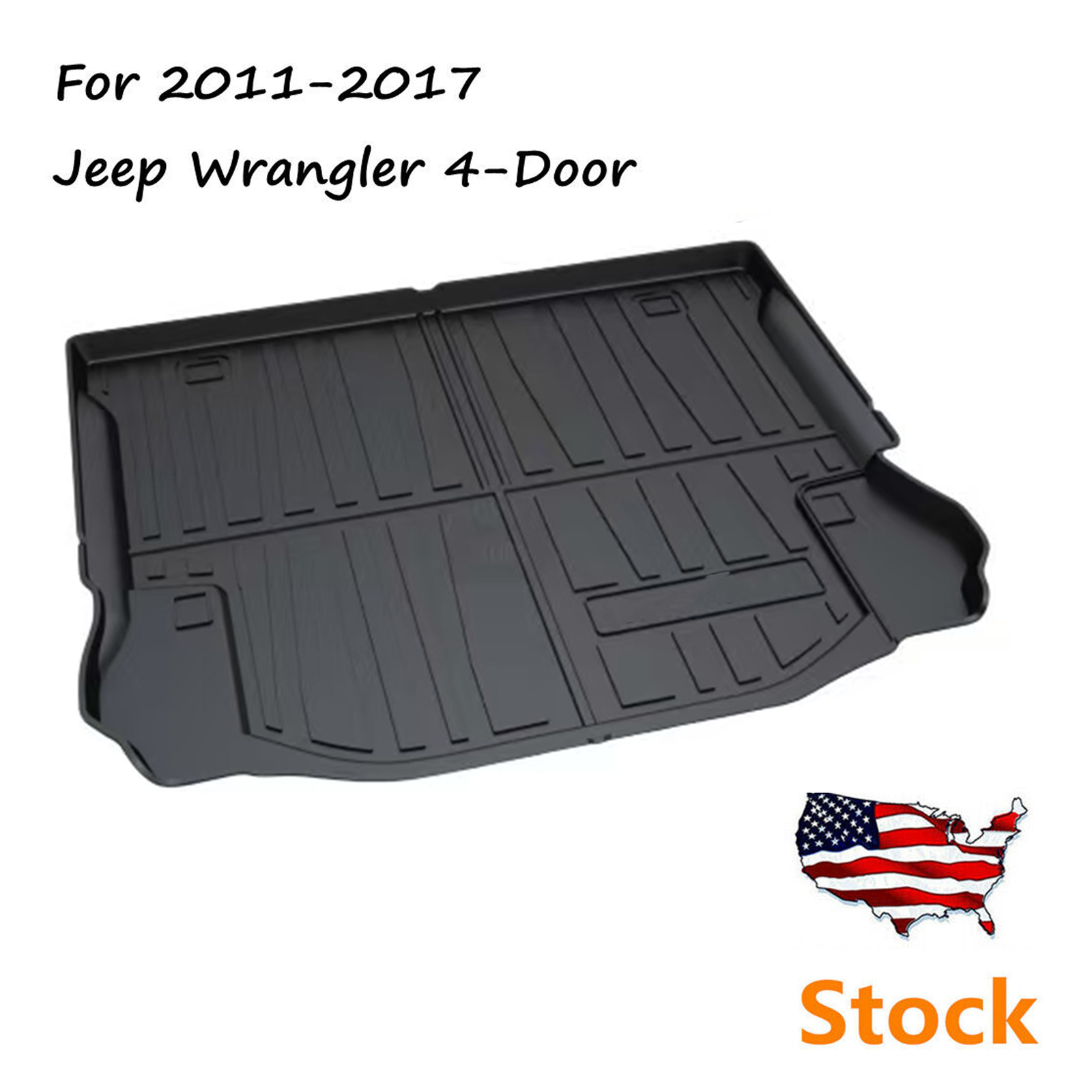 Trunk Rear Cargo Liner Floor Mat All Weather fit for Wrangler 4-Door 2011-2017