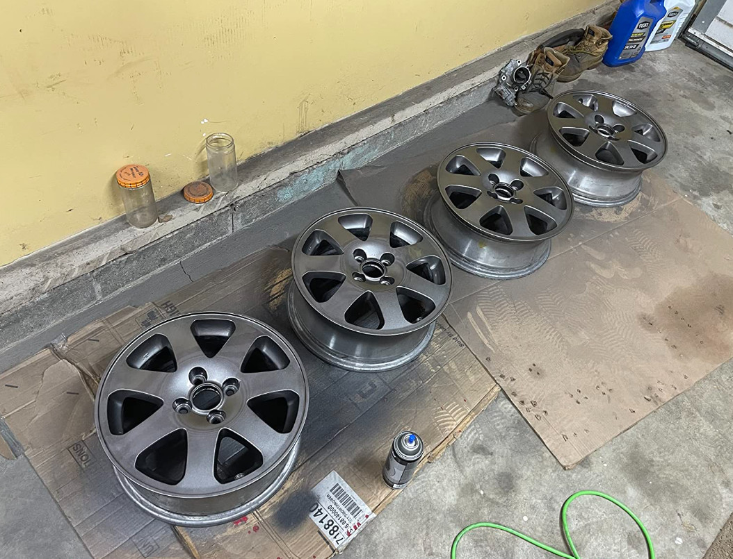 Wheels Graphite Gray Spray Paint Rims Steel Metal Aluminum Plastic Coating 2Cans
