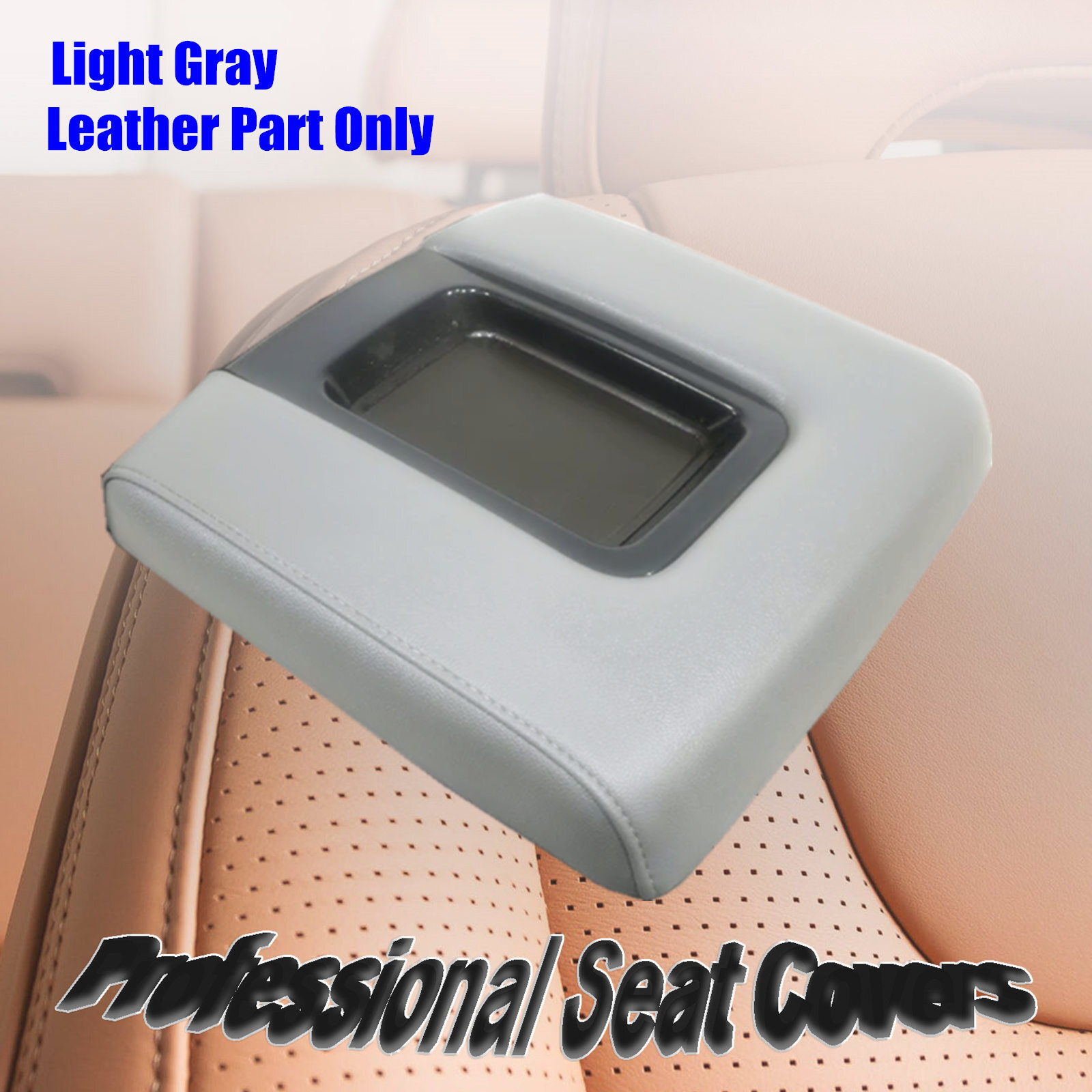 Leather Console Lid Armrest Cover 14-18 FITS Chevy Silverado 1500 2500 3500 Gray