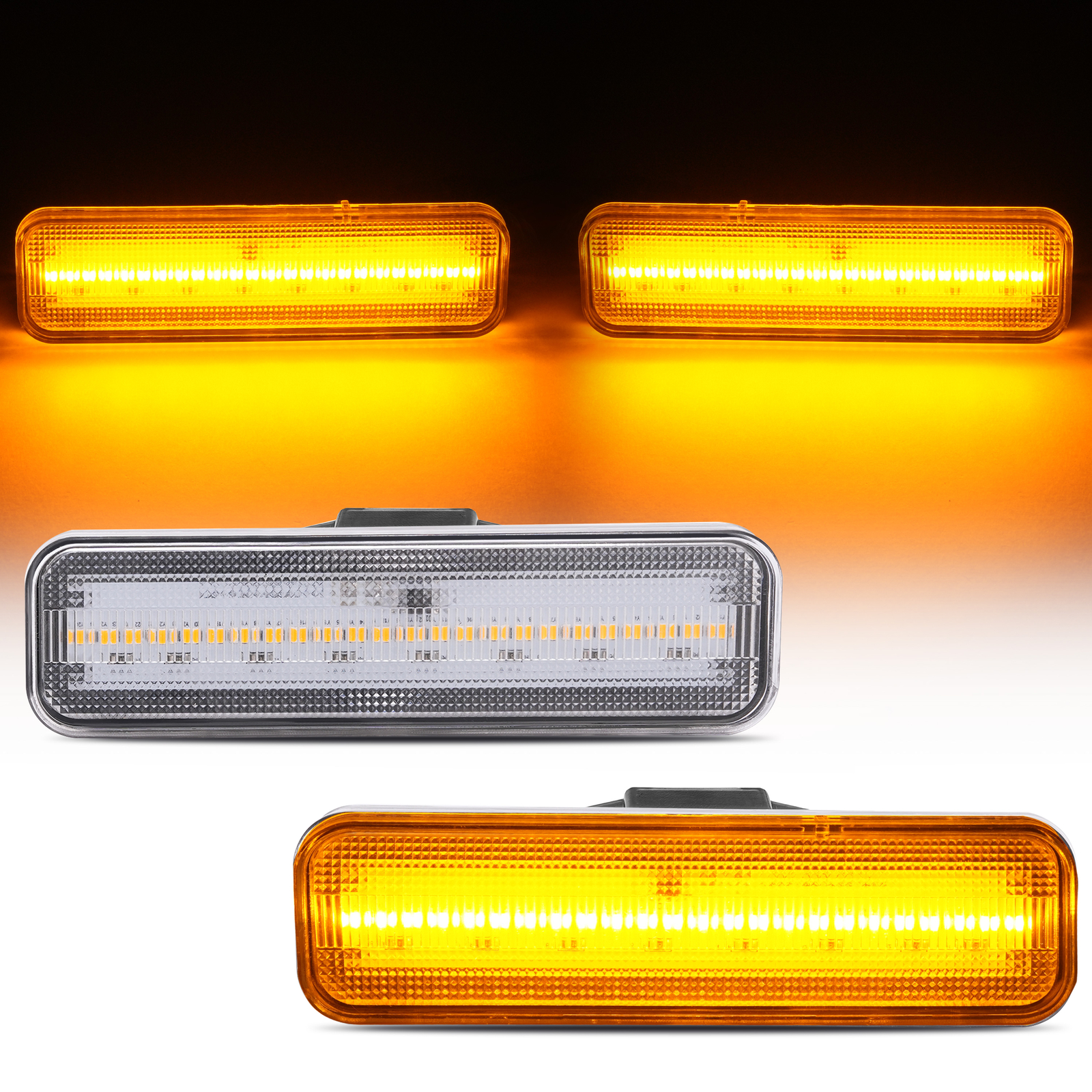 Front&Rear Red/Amber/White Side Marker Light For Chevy El Camino Malibu 1978-87