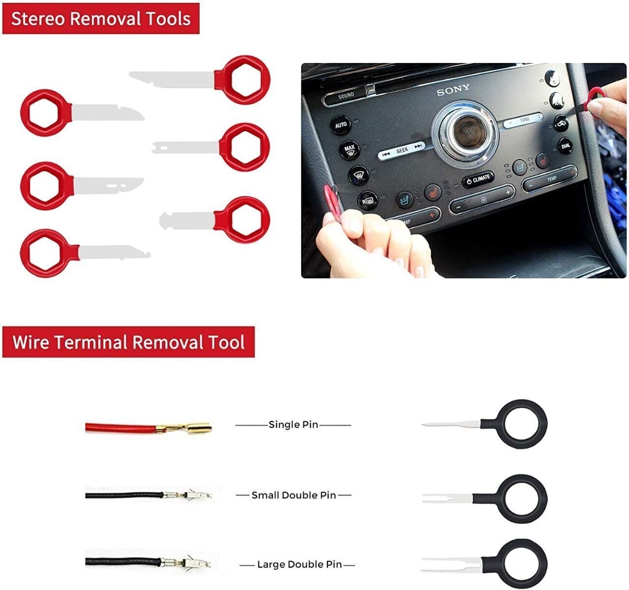 200Pcs Car Trim Removal Tool Set Hand Tools Pry Bar Panel Door Interior Clip Kit