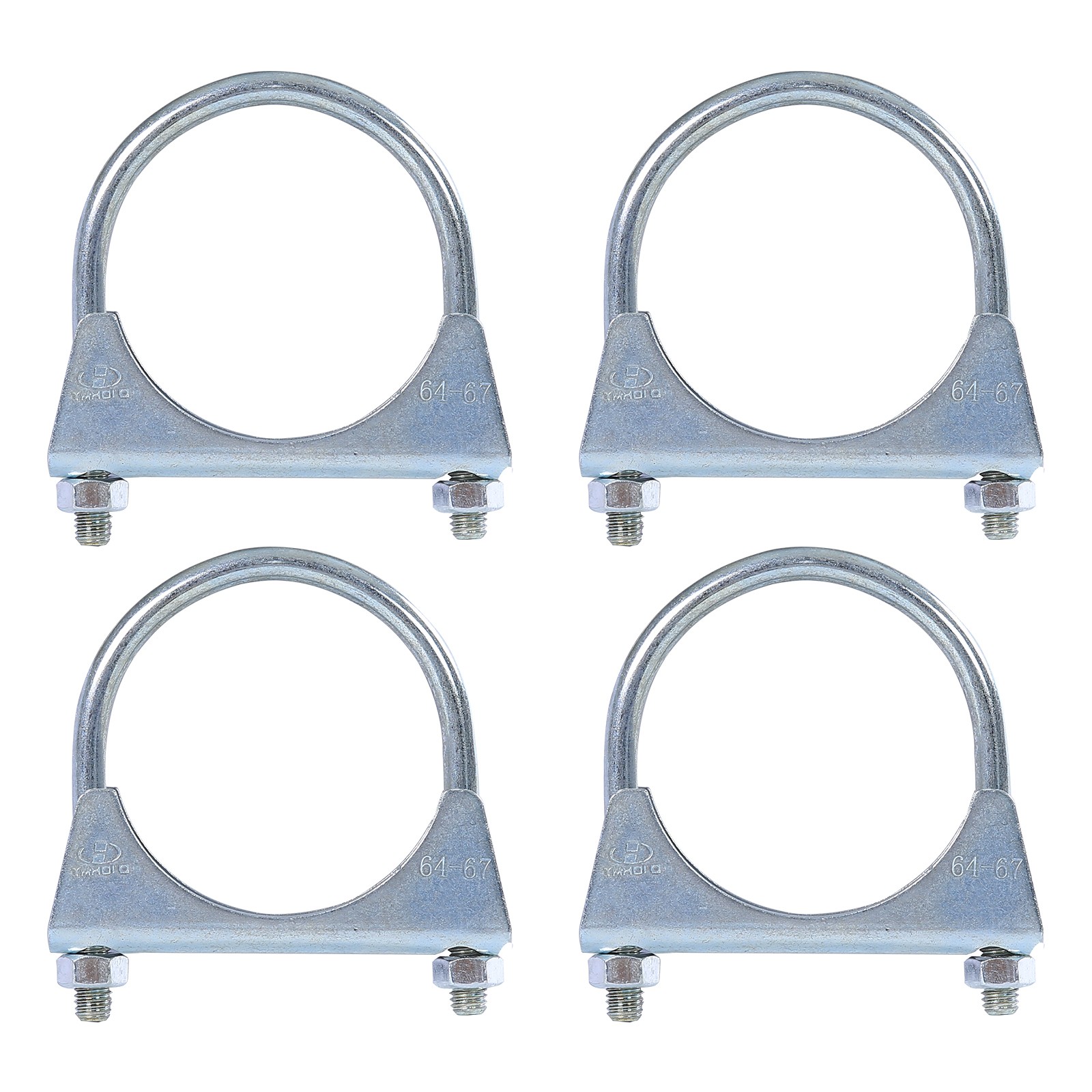 1.25”-5” Inch Exhaust Muffler U-Bolt Clamps U Clamps Saddle Style Mild Steel