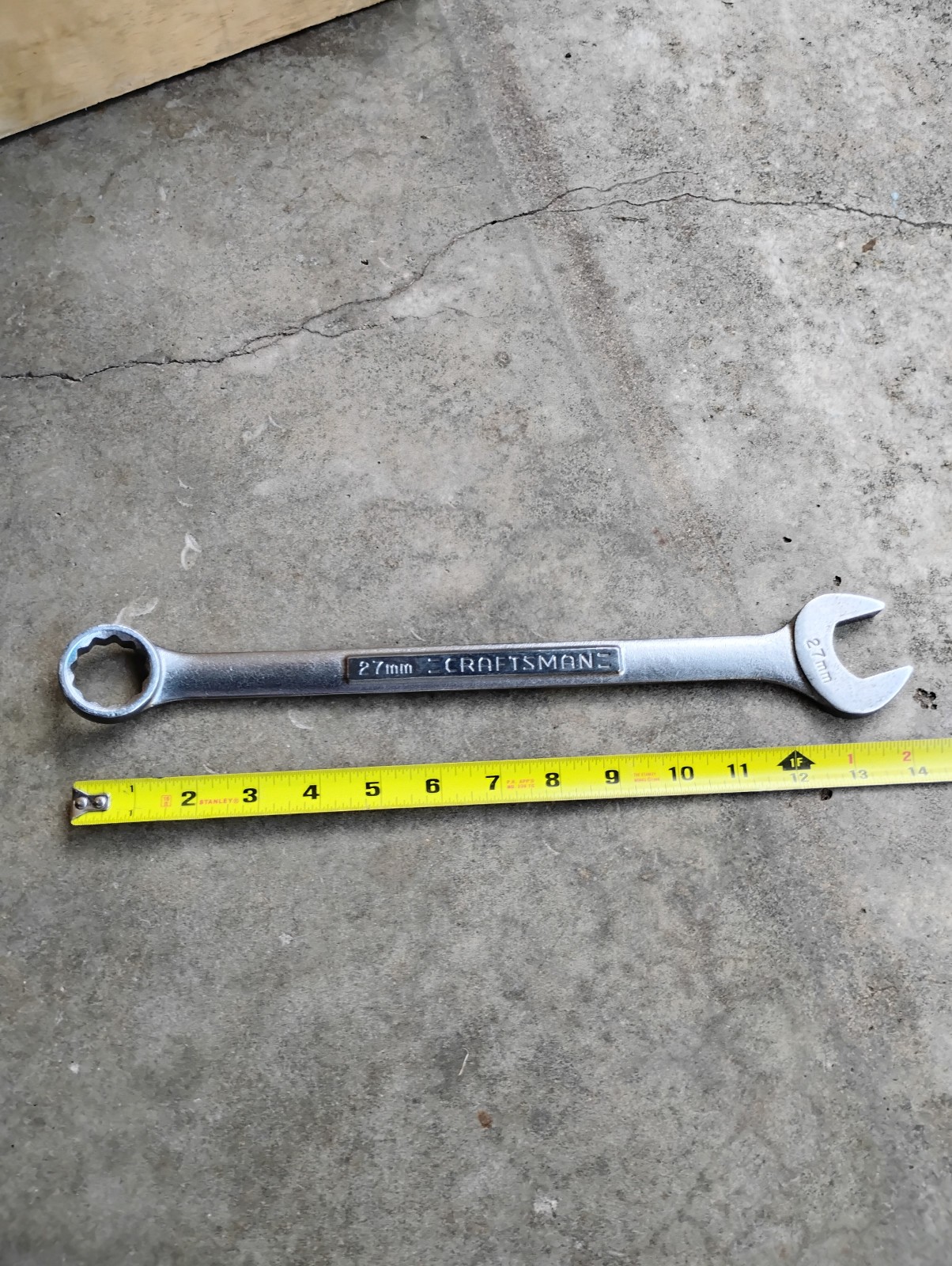 Craftsman Metric MM Combination Wrench 42933 USA 12pt, 27mm