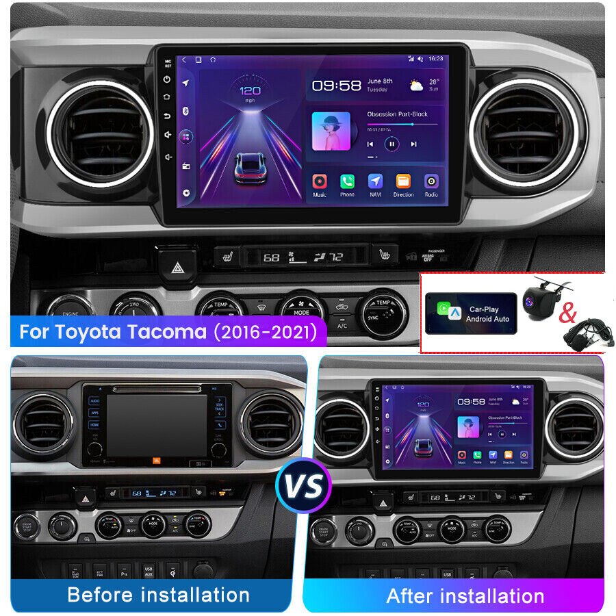 For Toyota Tacoma 2016-2021 9″Android12 Apple CarPlay Car Radio Stereo GPS NAVI