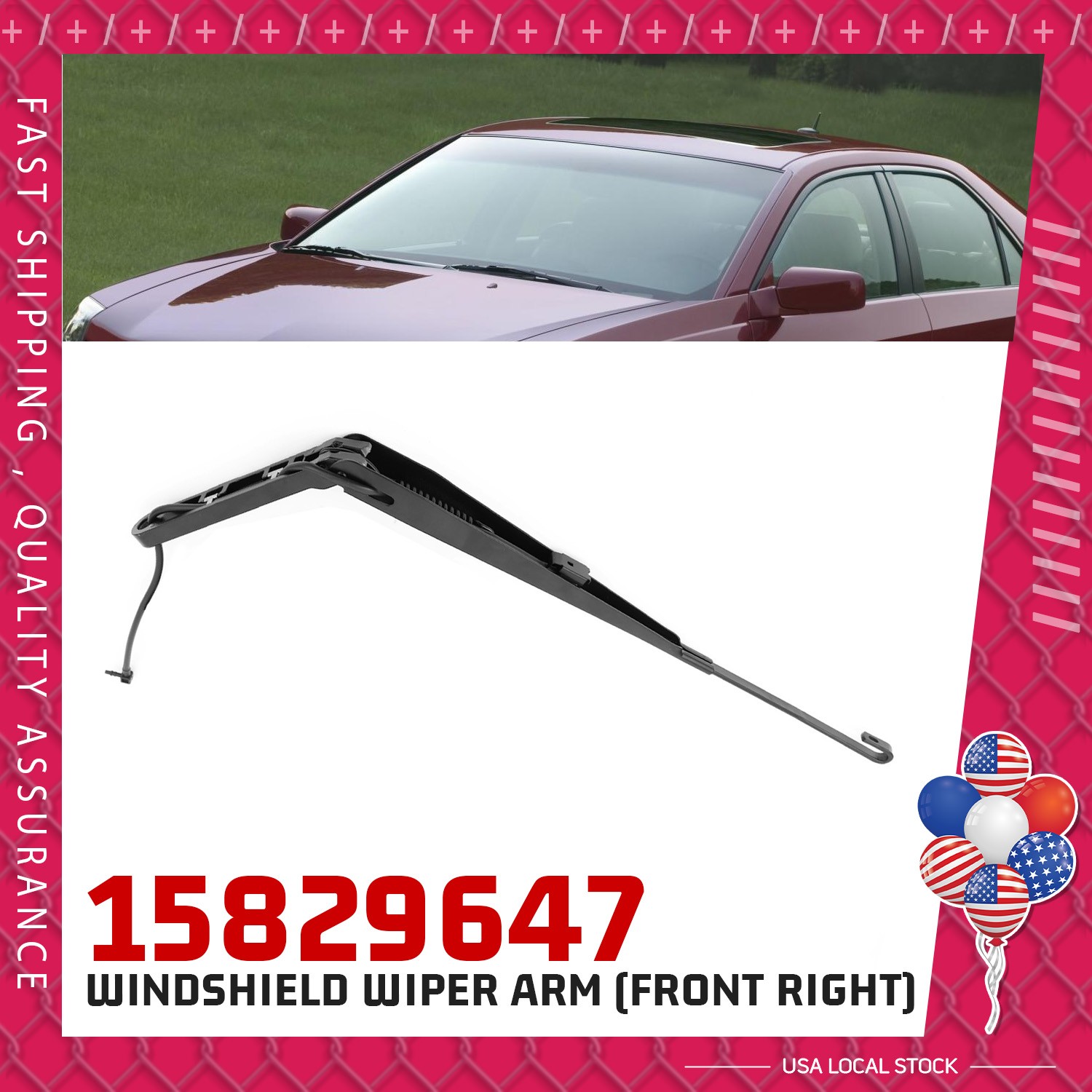 For Chevy Avalanche 2500 2002 Windshield Wiper Arm | Steel/Plastic/Rubber Matte