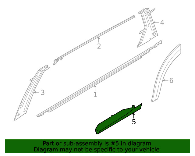 Genuine Nissan Door Molding 82877-6TA5A