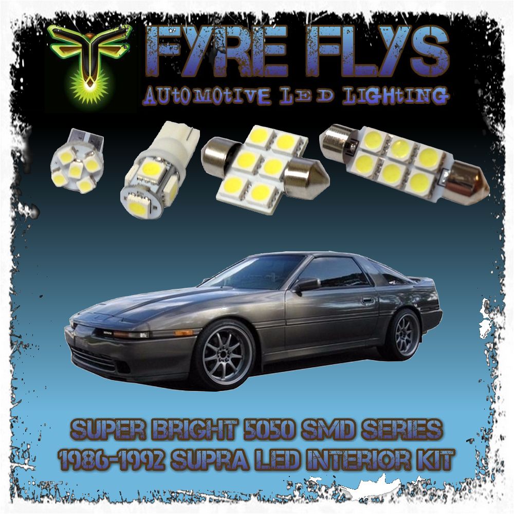 White LED interior lights package kit for 1986-1992 Supra 6 pcs 5050 series SMD