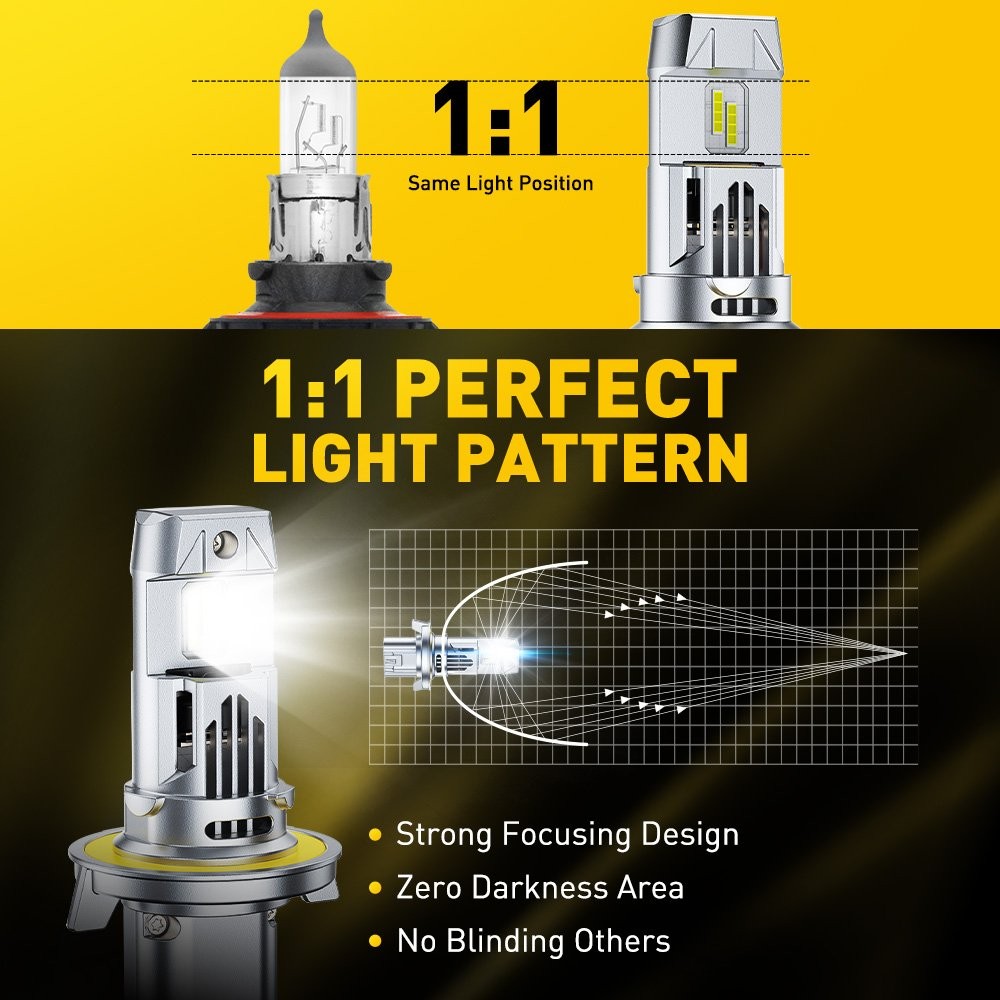 AUXITO LED H13 9008 Headlight High Low Beam Super Bright Bulbs 6500K CANBUS