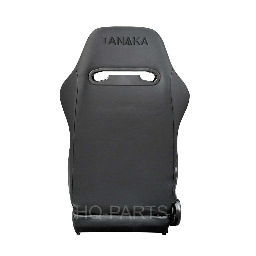 2 X TANAKA BLACK PVC LEATHER & BLACK SUEDE RACING SEATS RECLINABLE FITS CAMARO