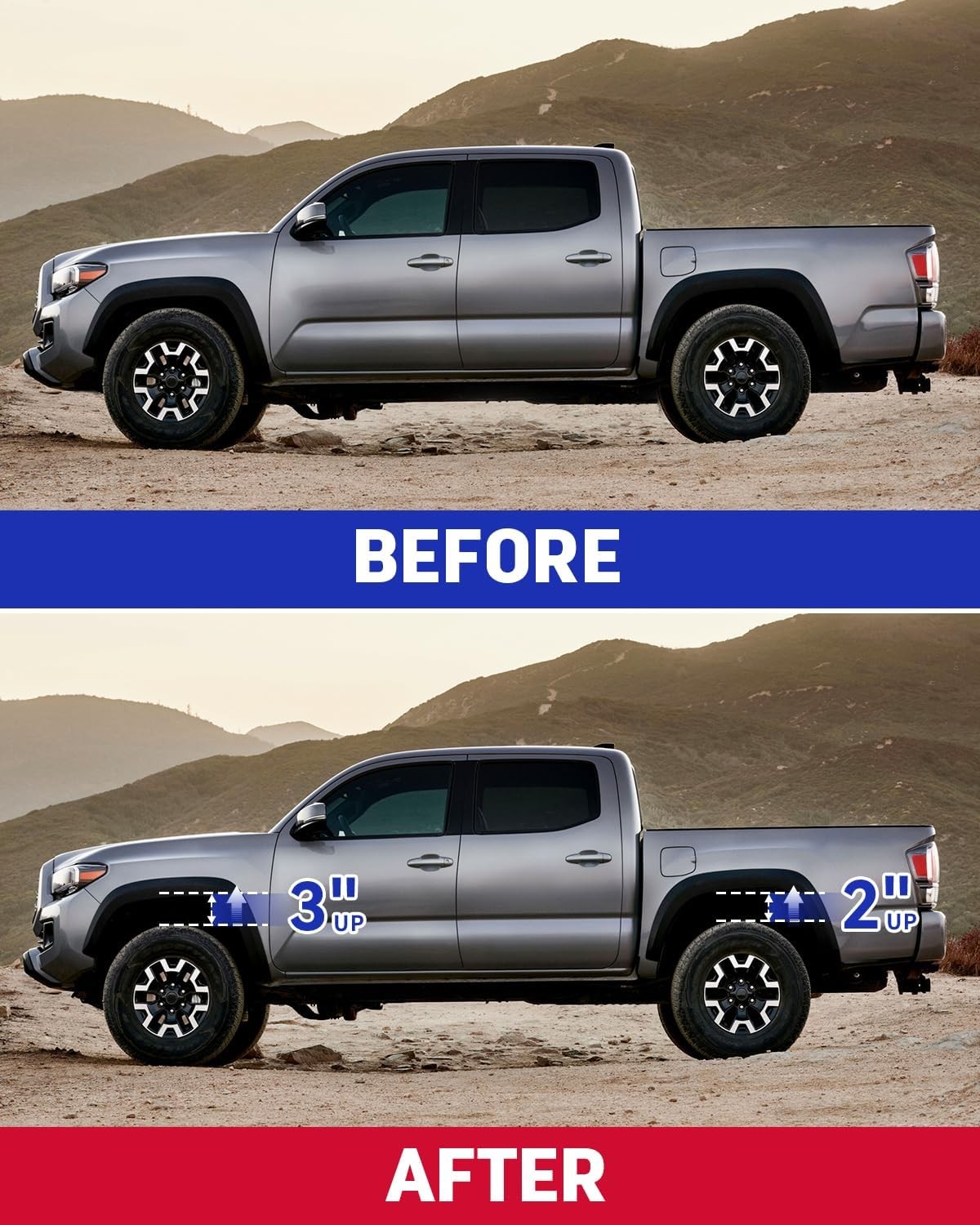 2005-2023 Toyota Tacoma 2WD 4WD 3″ Front 2″ Rear Leveling Lift Kit Fit 4×4