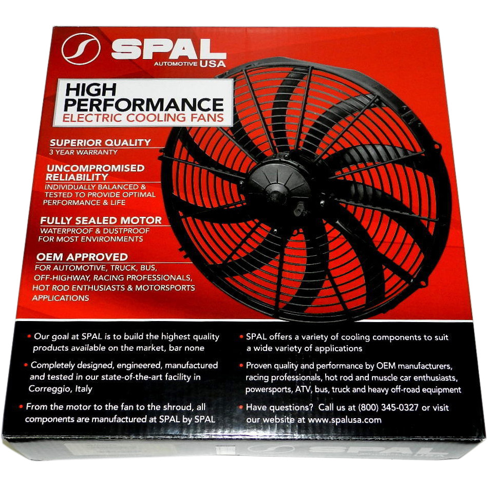 Spal 30102049 Puller Fan 16In High Performance Curved Blade Use W/ 30Amp 2024cfm