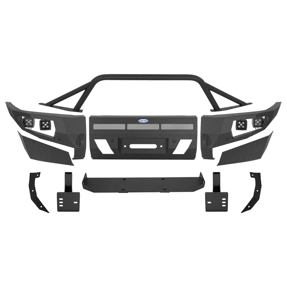 FULL WIDTH STEEL FRONT WINCH BUMPER W/BULL BAR & LEDS FIT 2010-2023 LEXUS GX460