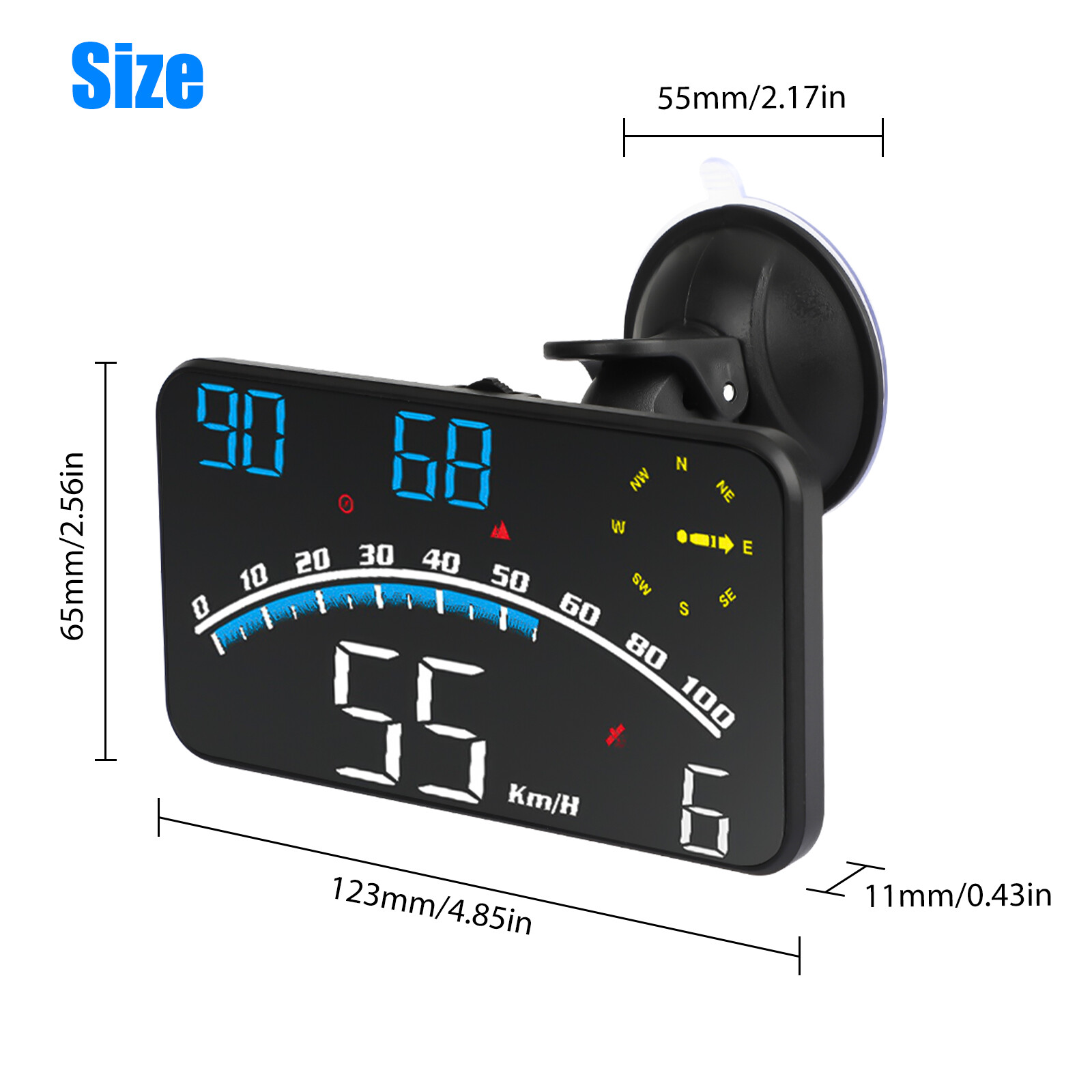 GPS Digital Speedometer Car Truck Motorcycle Head Up Display Odometer HUD MPH