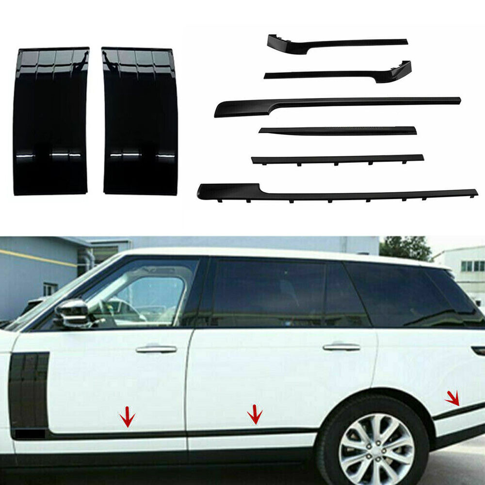 For 2013-2022 Range Rover L405 Black Door Side Body Fender Vent Trim Strip Kit