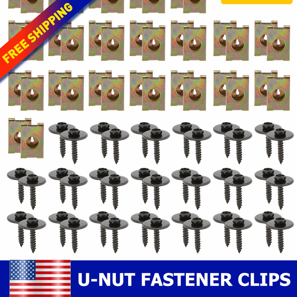80pcs For BMW F10 E46 E92 E90 Car Screw Fender Body Bumper U Nut Clips Fastener