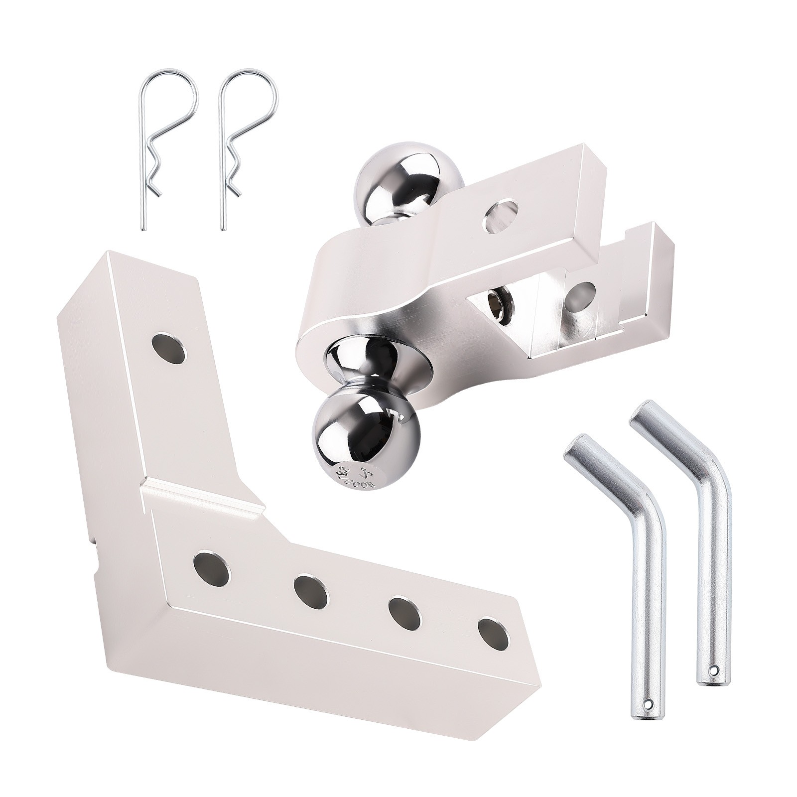 2″ Receiver Adjustable Tow Trailer Dual Ball Mount 6″ Drop 2x 5/8″ Pins