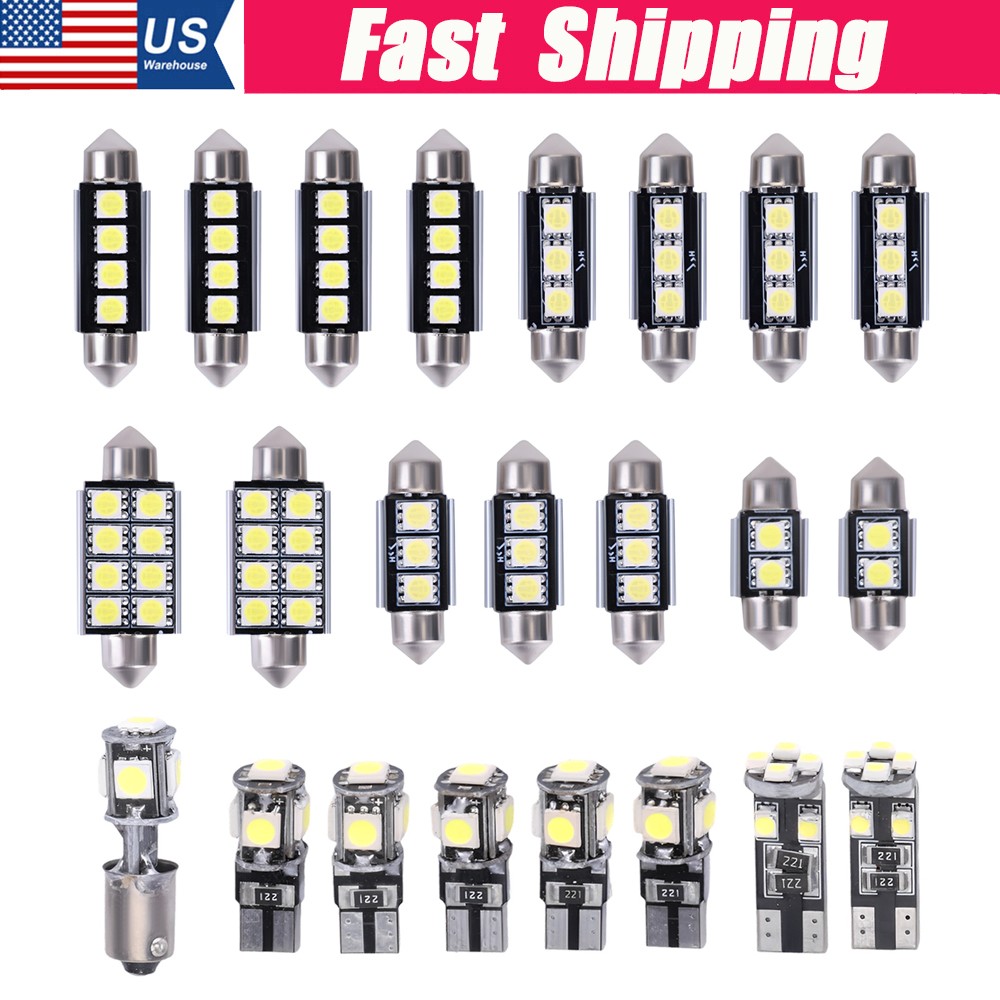 23x Canbus LED Car Interior Inside Light Dome Trunk Map License Plate Lamp Bulb