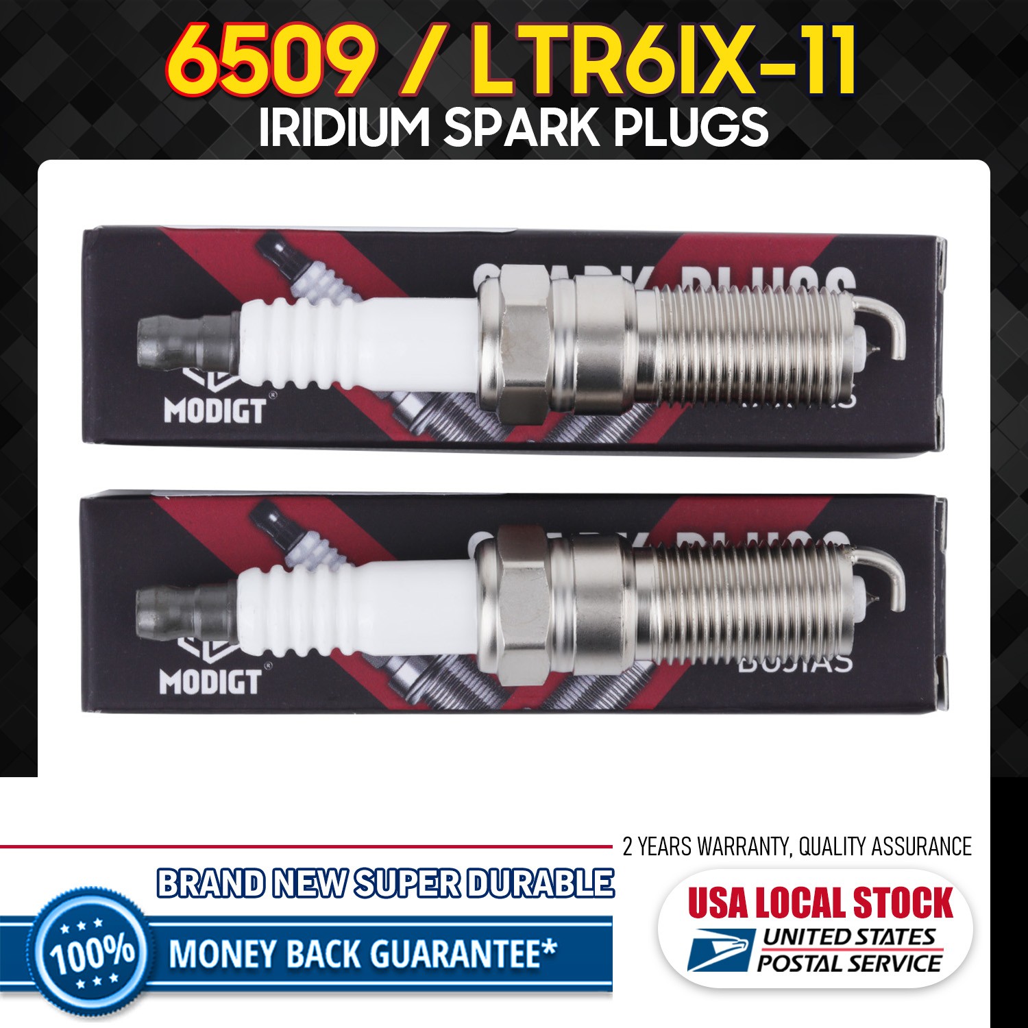 2PCS OEM Iridium IX Spark Plugs FOR NGK #6509 LTR6IX-11 For 11-15 Ford 5.0L US