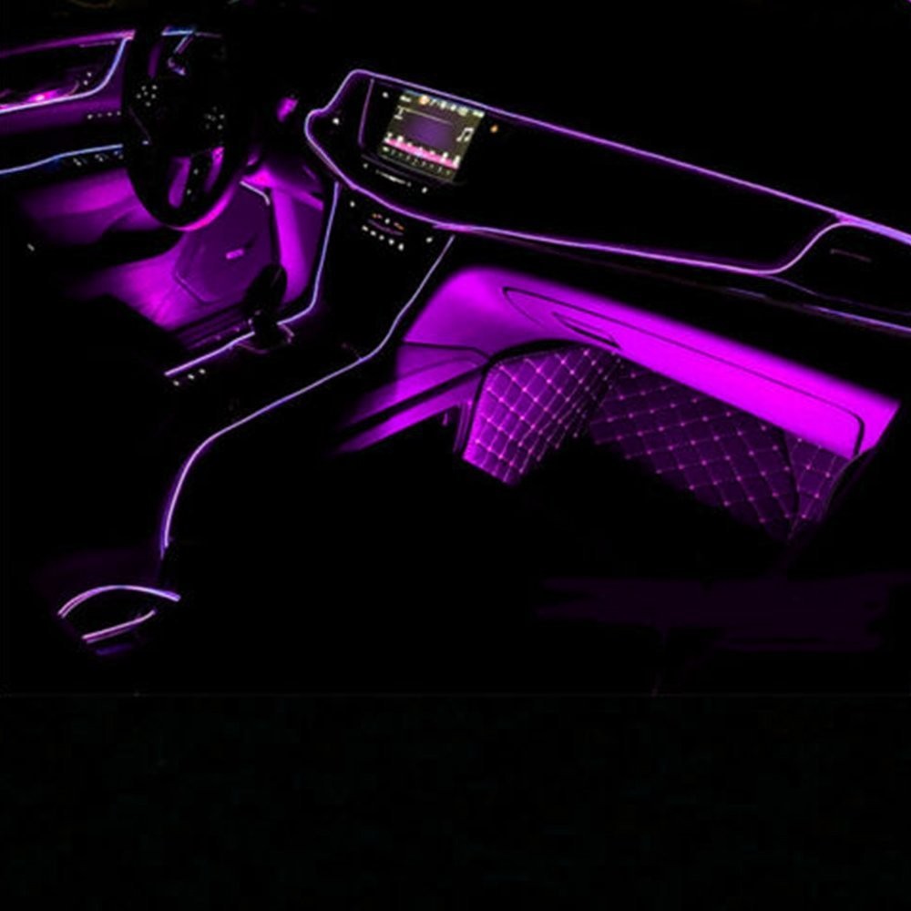 LED Car Interior Decorative Atmosphere Purple Wire Strip Light Lamp Accessories