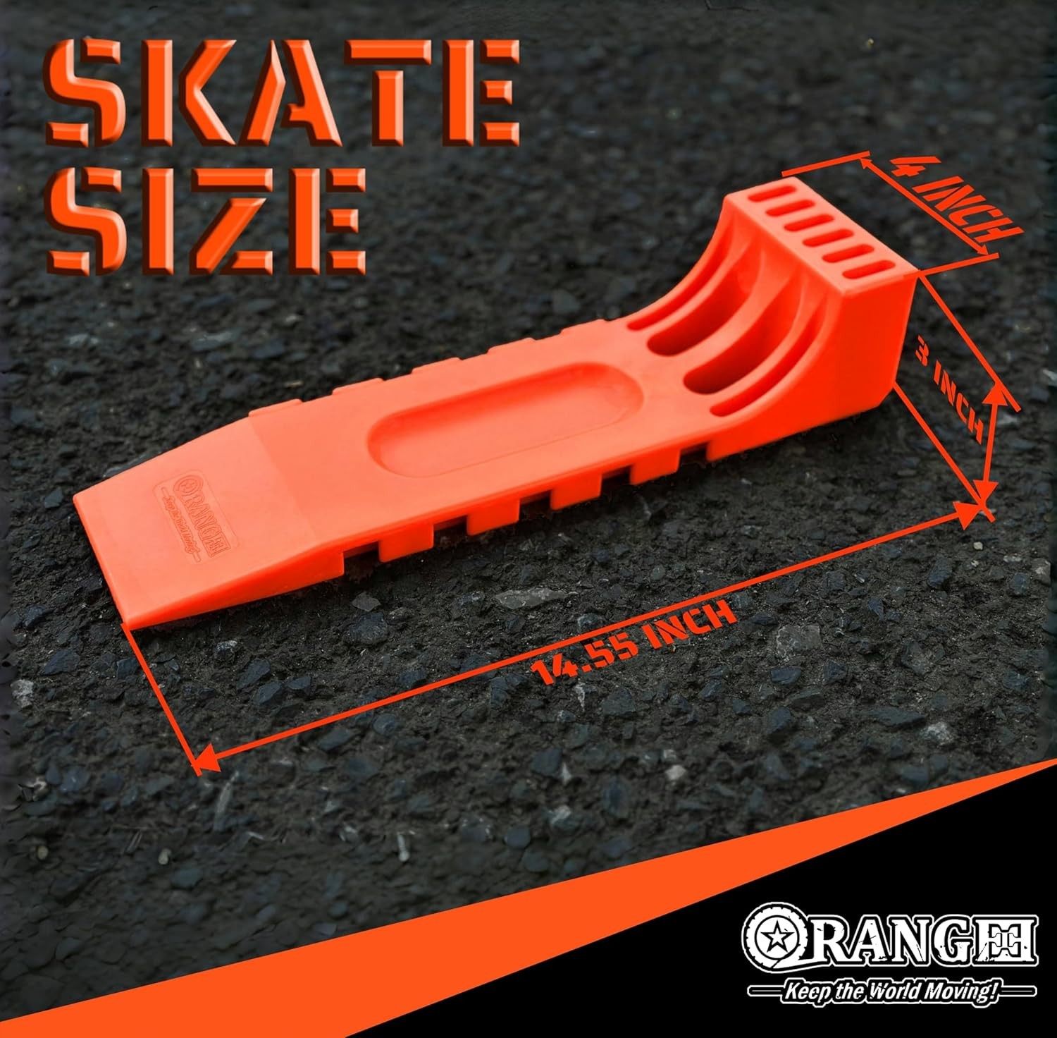 ORANGEE® 4 Pack Interlocking Tire Skate for Tow Truck, 4 inch, Neon Orange