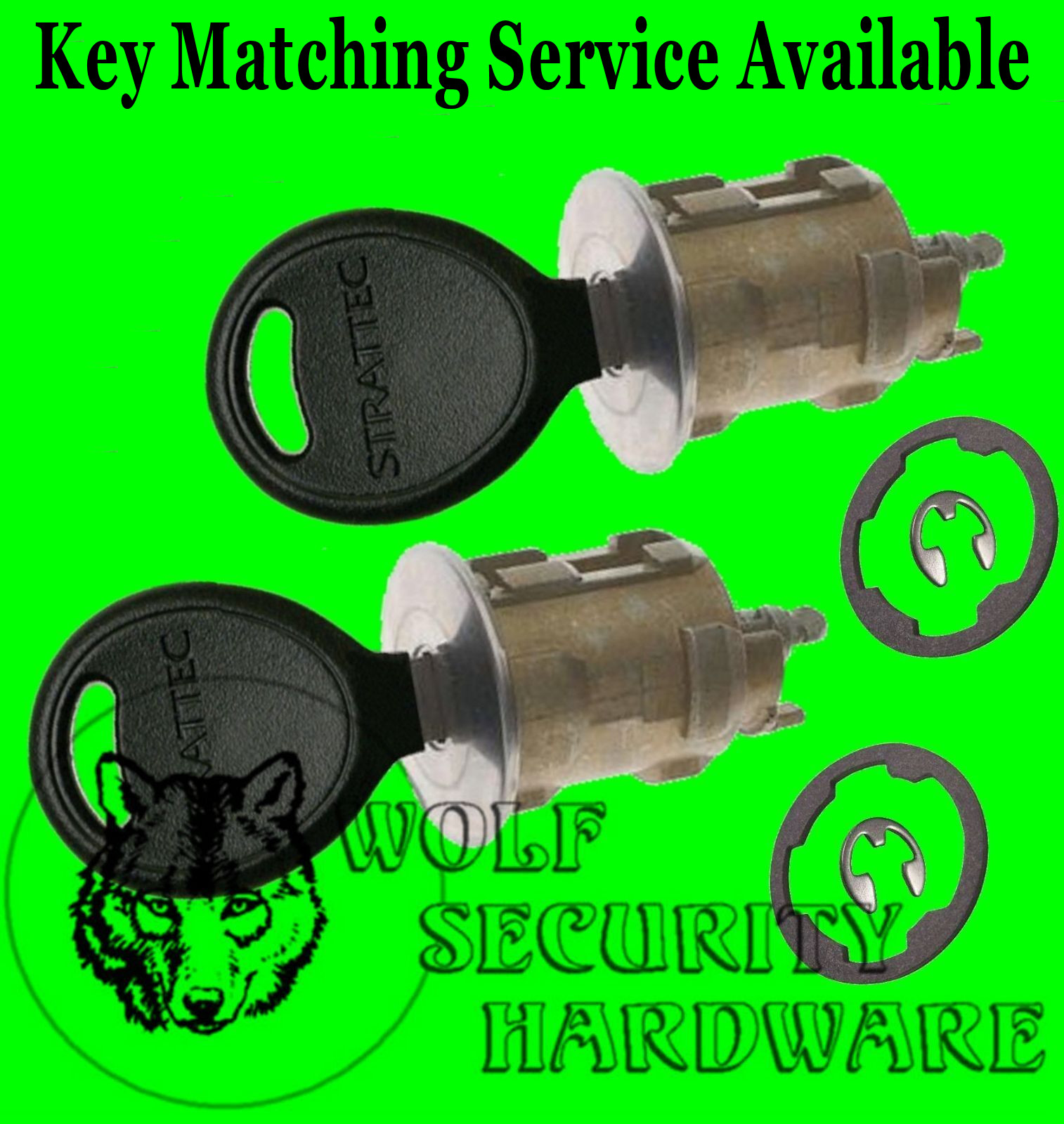Dodge Chrysler Jeep Door Lock Key Cylinder Pair 2 Keys *** 1 1/4″ dia face ***