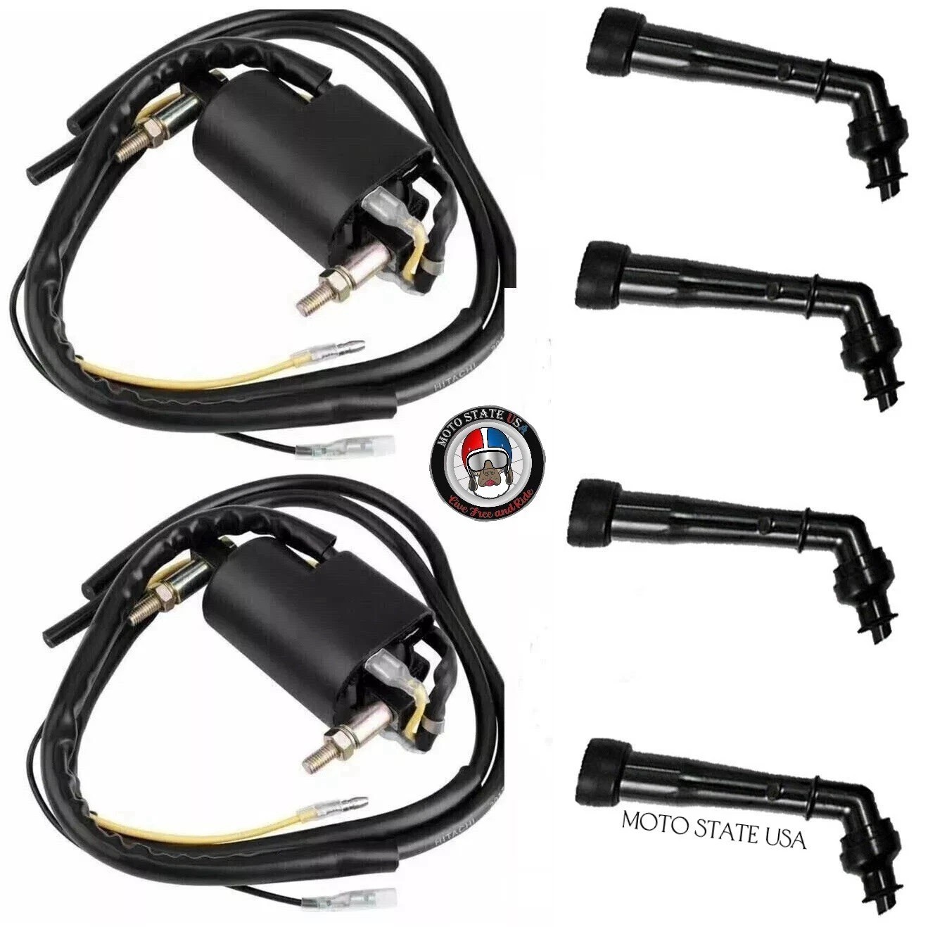 2 x Ignition Coils & Spark Plug Caps For Suzuki GSXR600W GSXR750 GSXR750W