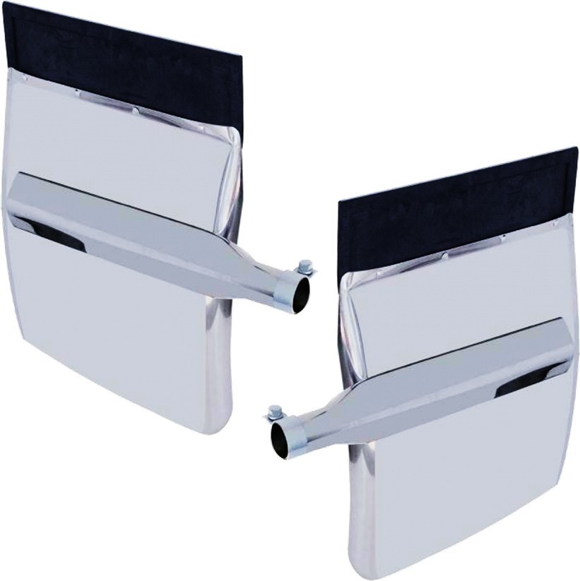 Pair 24″x 27” Quarter Fender Semi Truck Freightliner Volvo VNL Stainless Steel