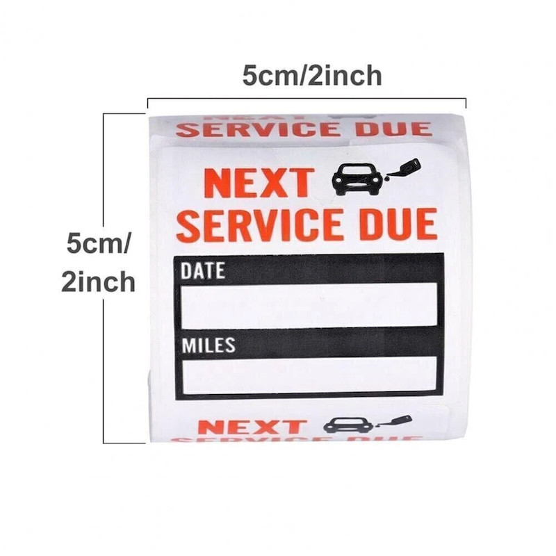 300X Oil Change Stickers Next Service Due Reminder Sticker Roll Window 2″ X 2″
