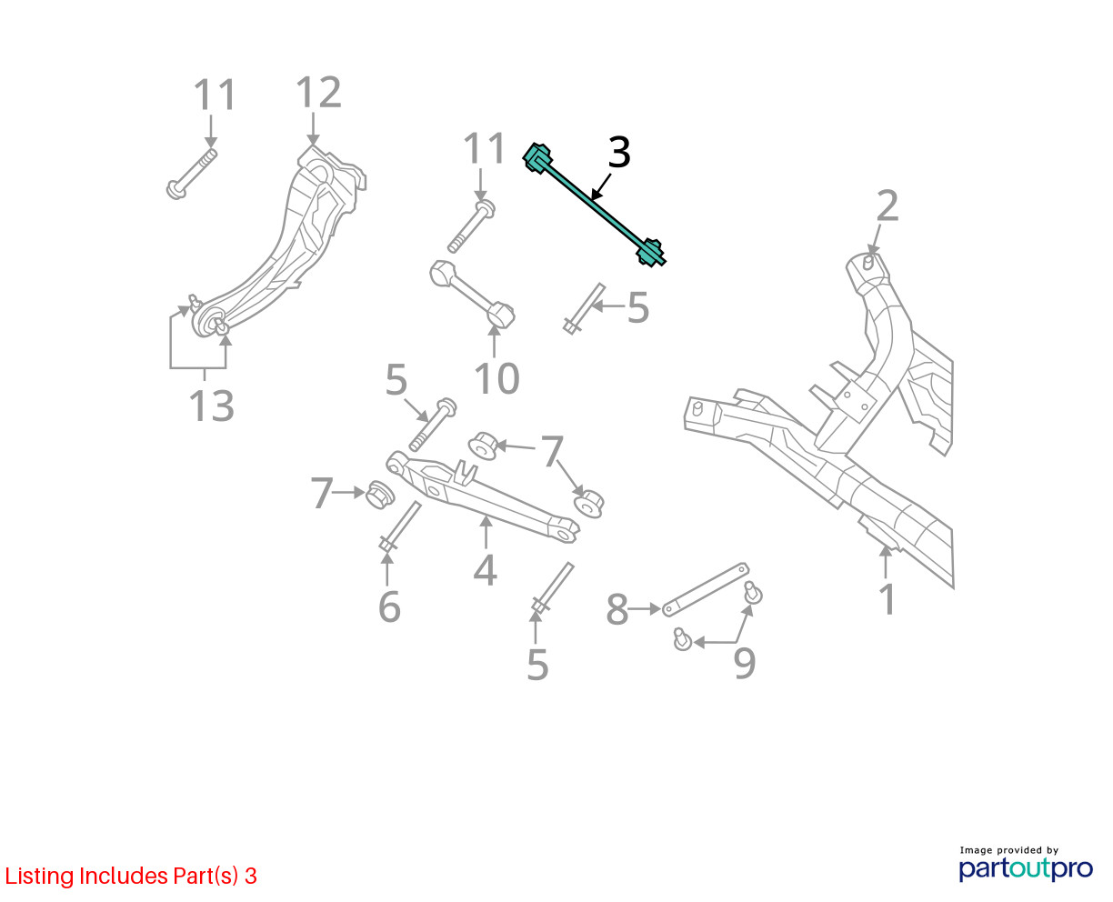 Jeep Compass Rear Driver Left Upper Control Arm Oem P254S