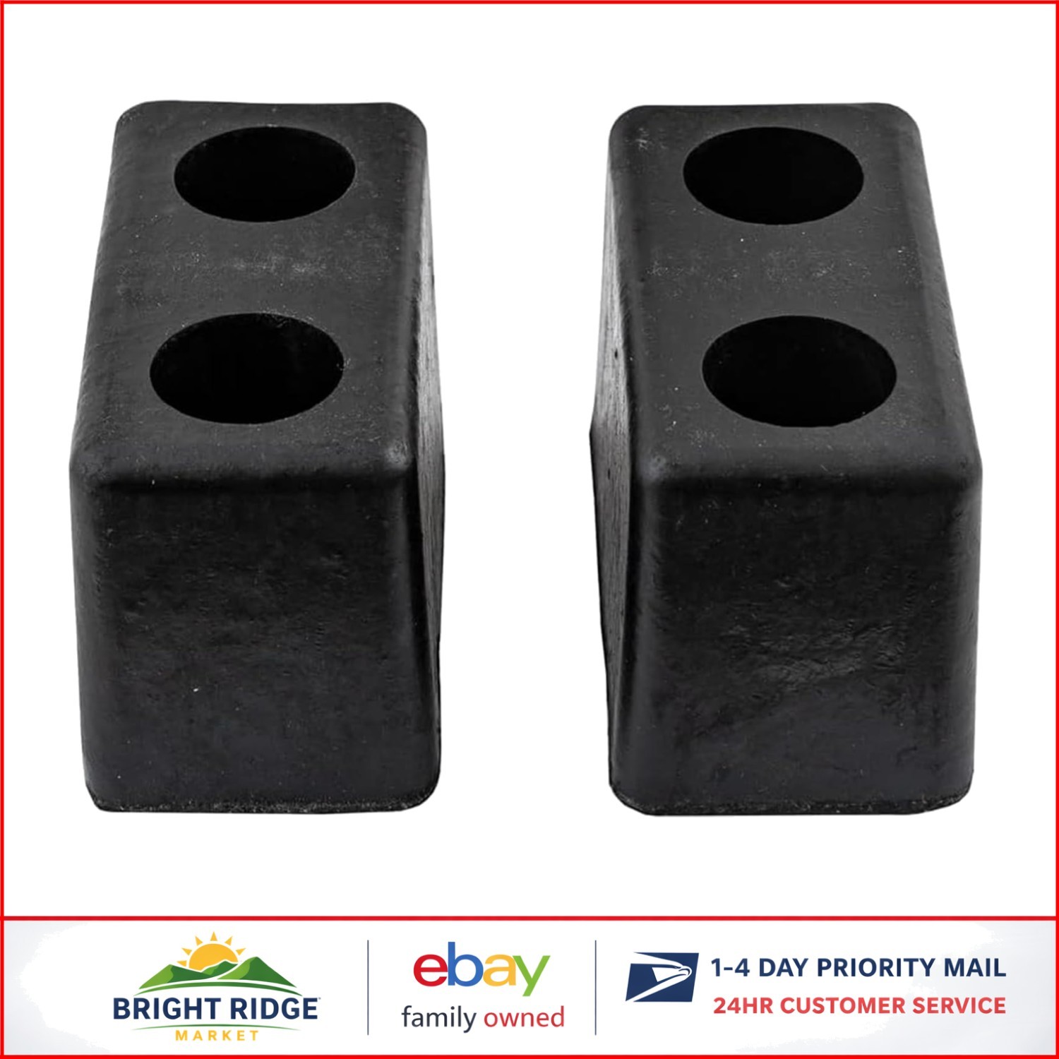 Universal Fit Rubber Bumpers for Trucks and Trailers, Compact Rectangular Design