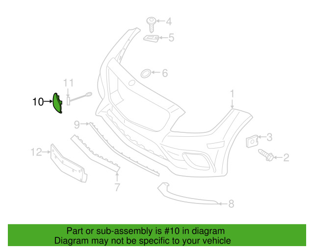 Front Bumper Tow Eye Cover Cap Fit 2015-2018 Mercedes CLS400 CLS550 A2188850626