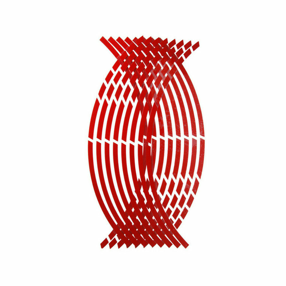 16pcs Red Reflective Stickers Car Wheel Hub Rim Stripe Tape Decals Accessories