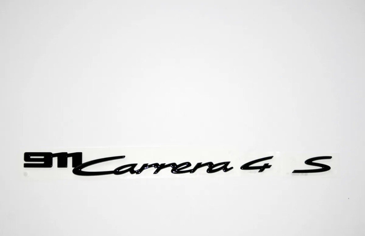 Genuine Porsche 992 911 Carrera4S Gloss Black Rear Badge New
