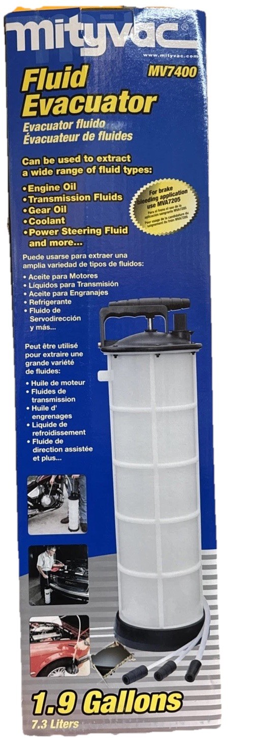 Mityvac MV7400 Manual Automotive Fluid Evacuator with Dipstick Tubes, 1.9 Gallon
