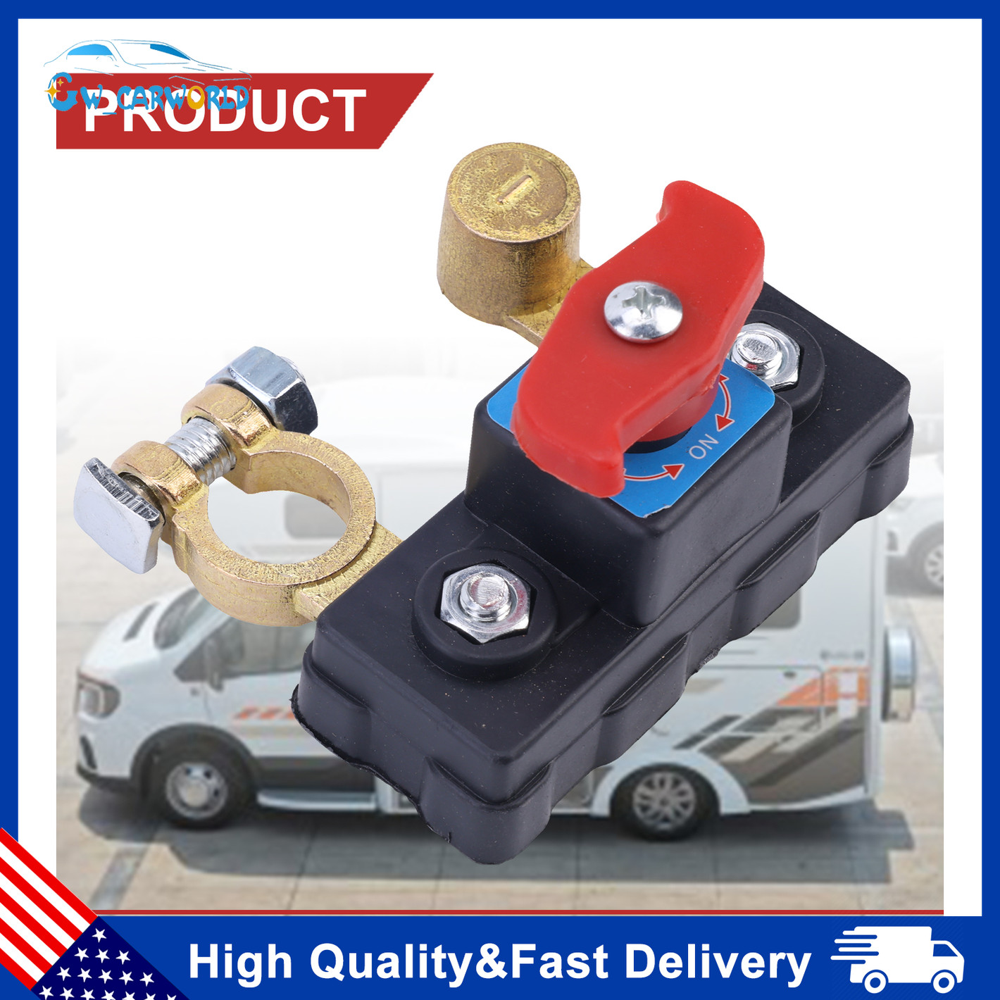 New 2x Battery Disconnect Switch 12V-24V For Cars Trucks Vans RVs Boats US Stock