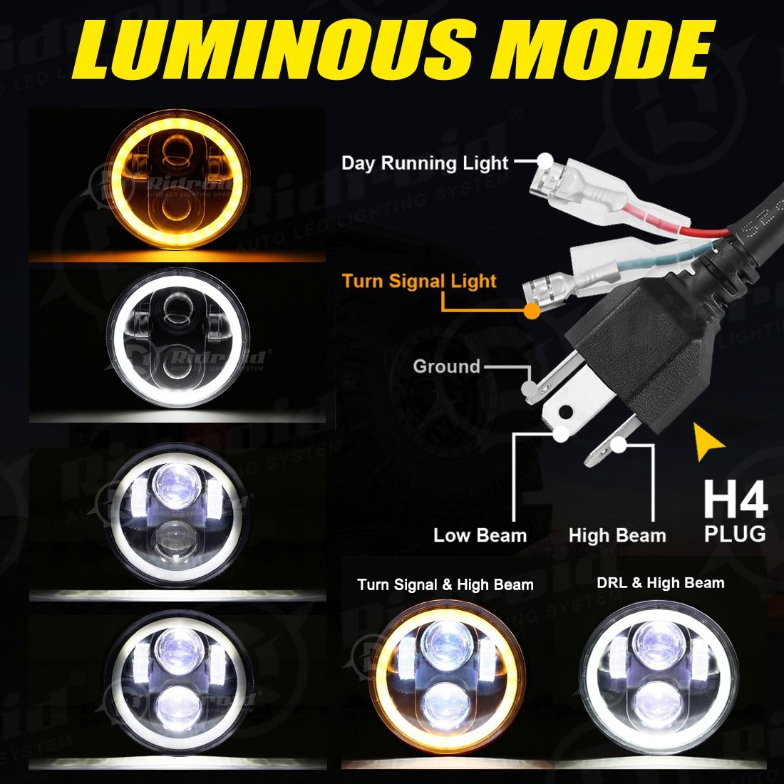 5.75″inch LED Headlight+Housing Bucket For Honda Shadow VT 600 750 1100 VTX 1300