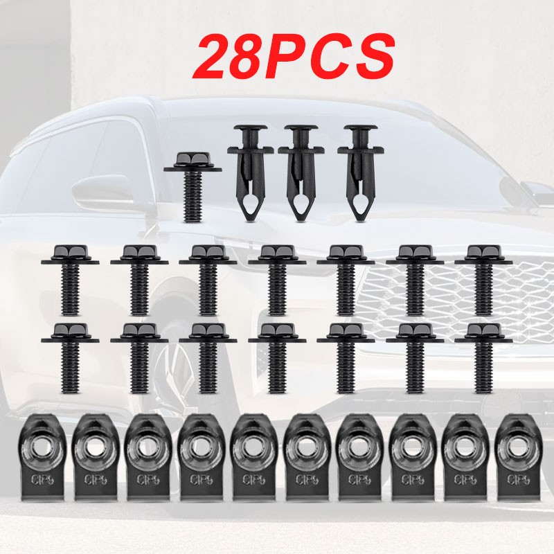 Car Body Bolts & U-nut Clips Engine Under Cover Splash Shield Guard Hardware Kit