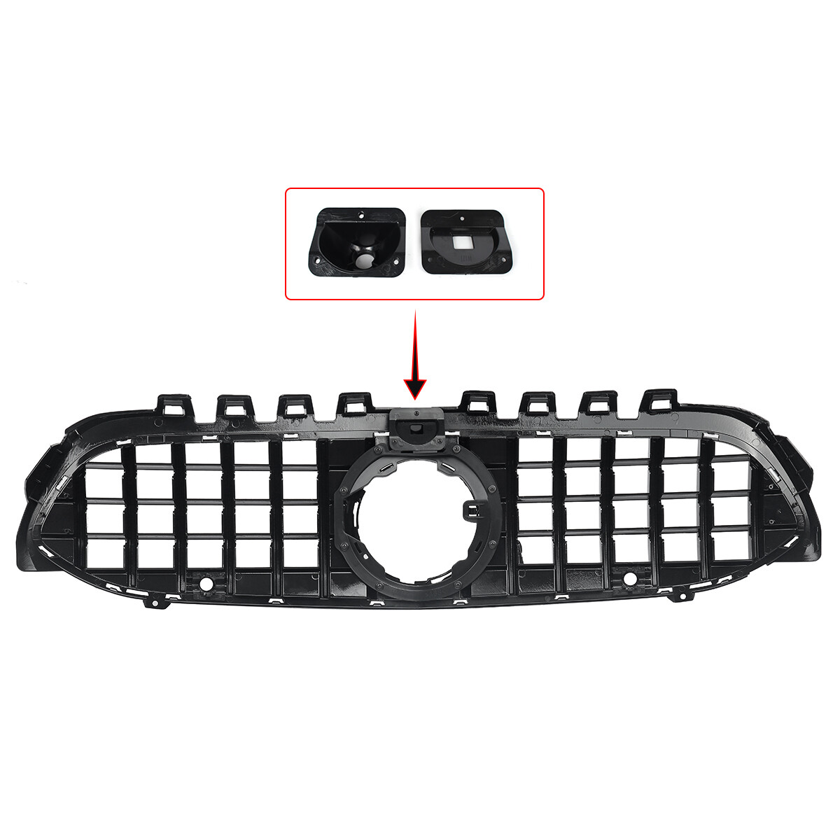 Gloss Black Front Grille W/Mirror Star For Benz A-Class W177 A200 A220 2019-2022