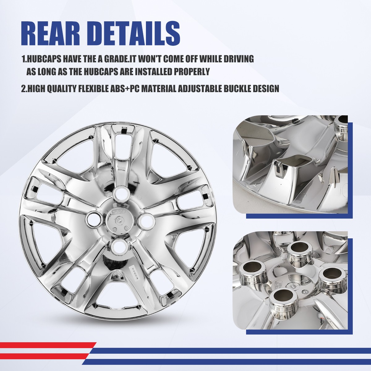 16″ Set of 4 Bolt-On Hubcaps For 2007-2012 Nissan Sentra R16 Wheel Covers Chrome