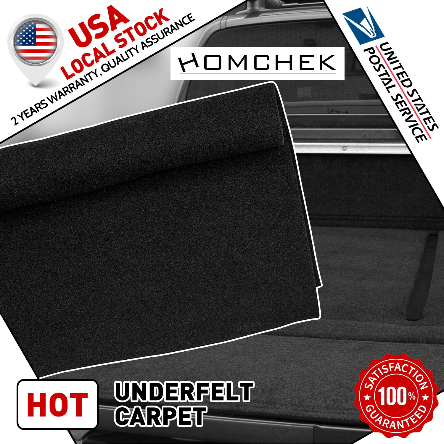 70.8″× 39″ Black Carpet Resists Stains Nonwoven Liner upholstery Fabric 19 Sqft