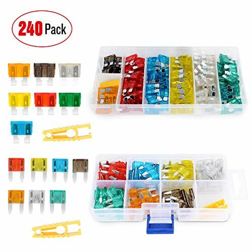Nilight 240pcs Standard and Mini Blade Fuses Set 5A 7.5A 10A 15A 20A 25A 30A ATC