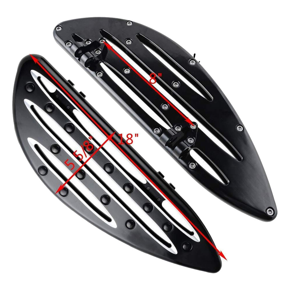 CNC Cut Driver Passenger Stretched Floorboards Fit For Touring Softail Dyna CVO
