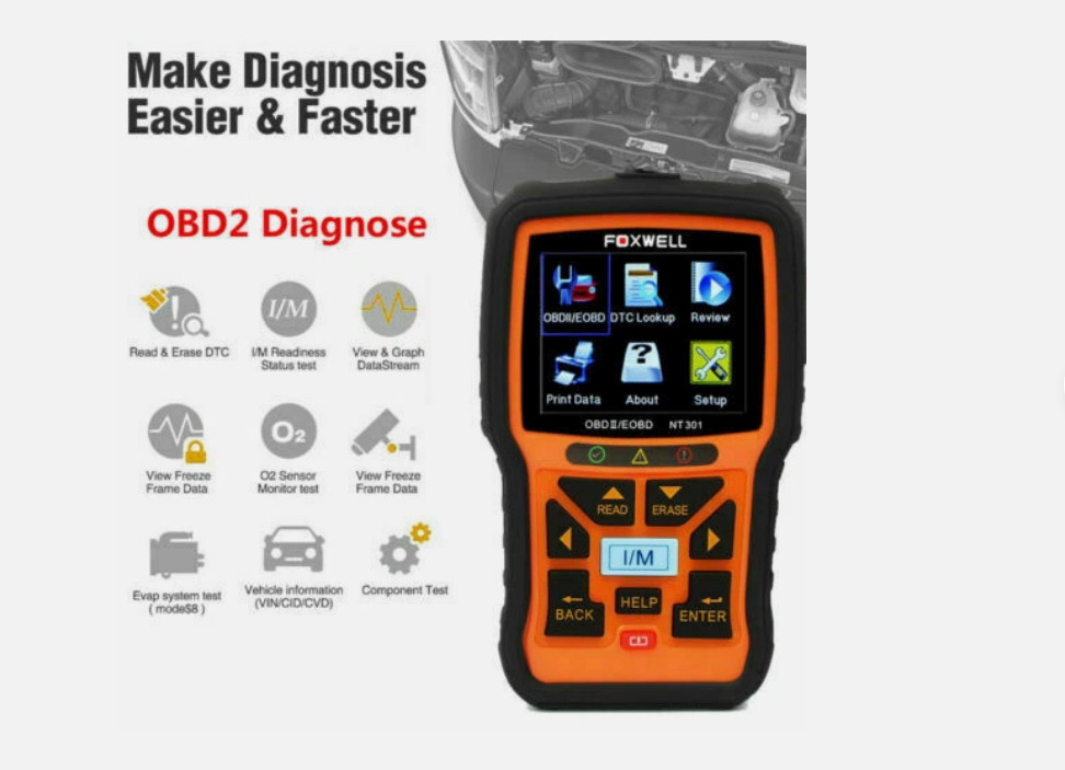 Foxwell NT301 OBD2 Scanner Code Reader Check Engine Fault Car Diagnostic Tool