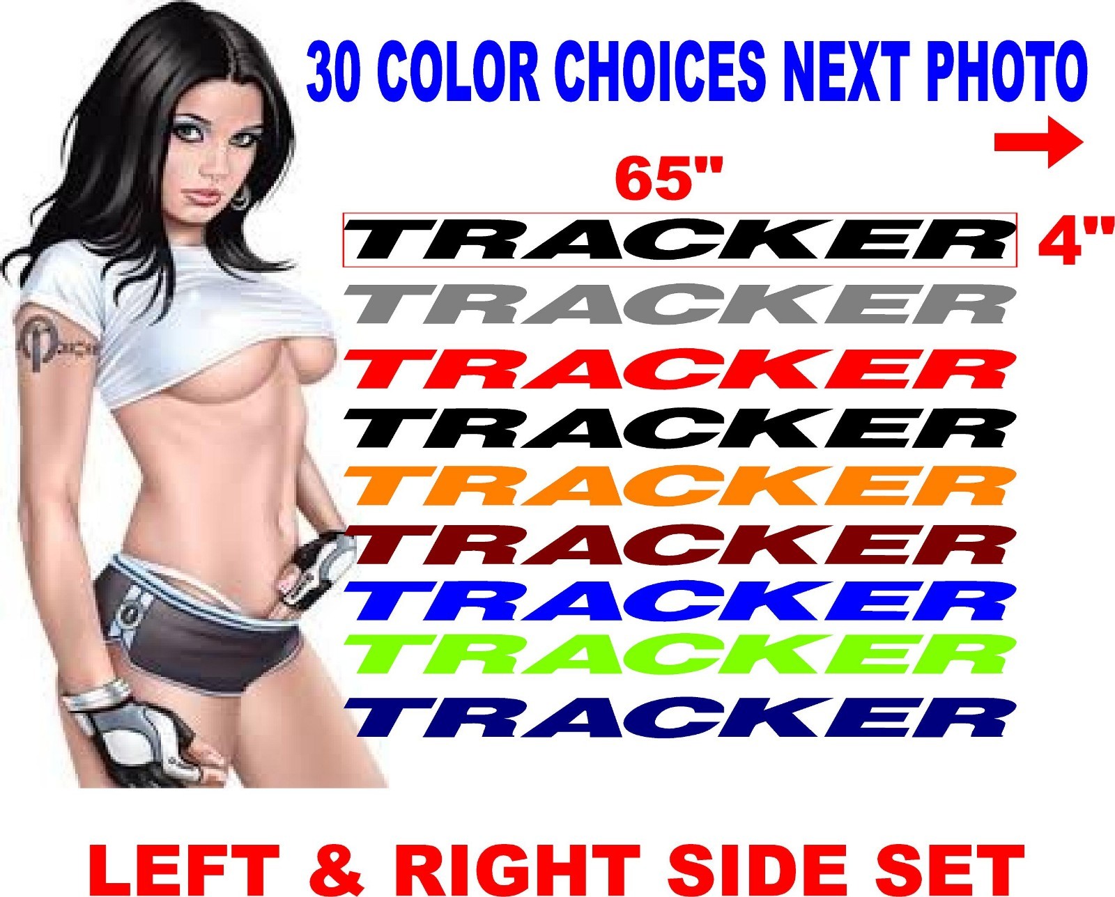 FITS TRACKER BOAT DECAL BOATS DECALS LOGO hull replacement