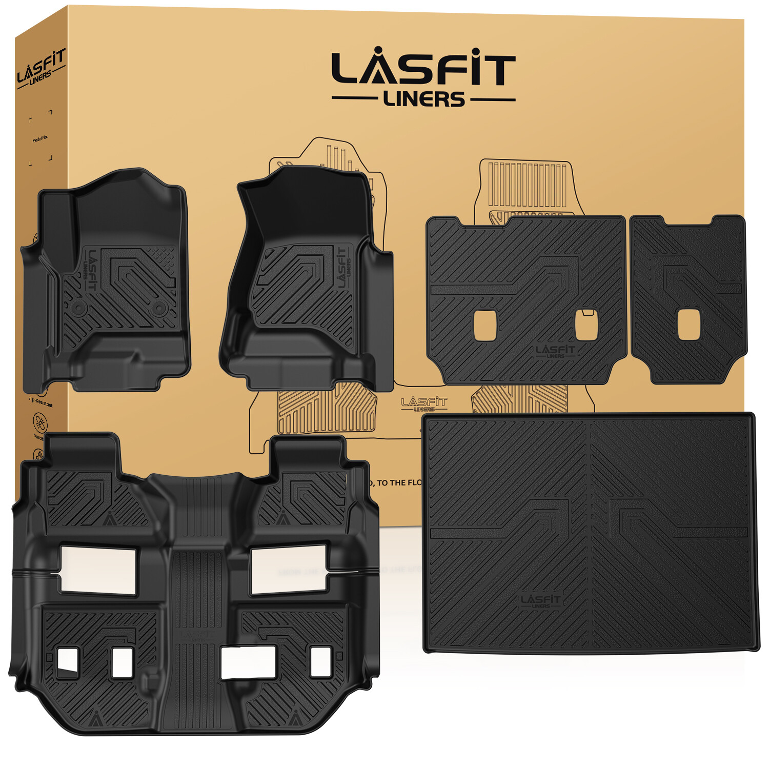 Floor Mats & Cargo Mat for GMC Yukon XL 2015-2020 Anti-slip Protection Liners