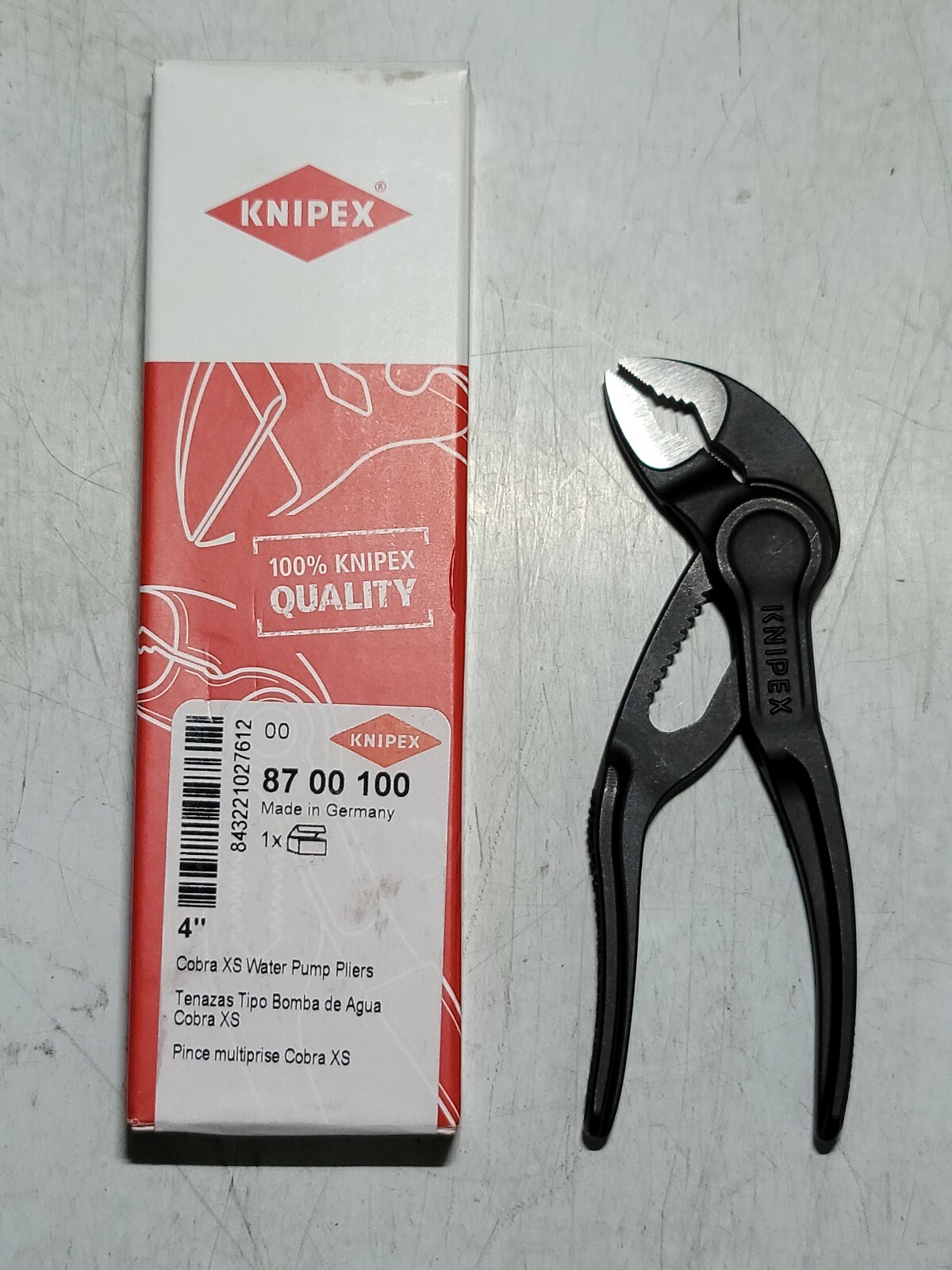 New Knipex 4″ Mini XS Cobra 11 Position Adjustable Pliers #8700100